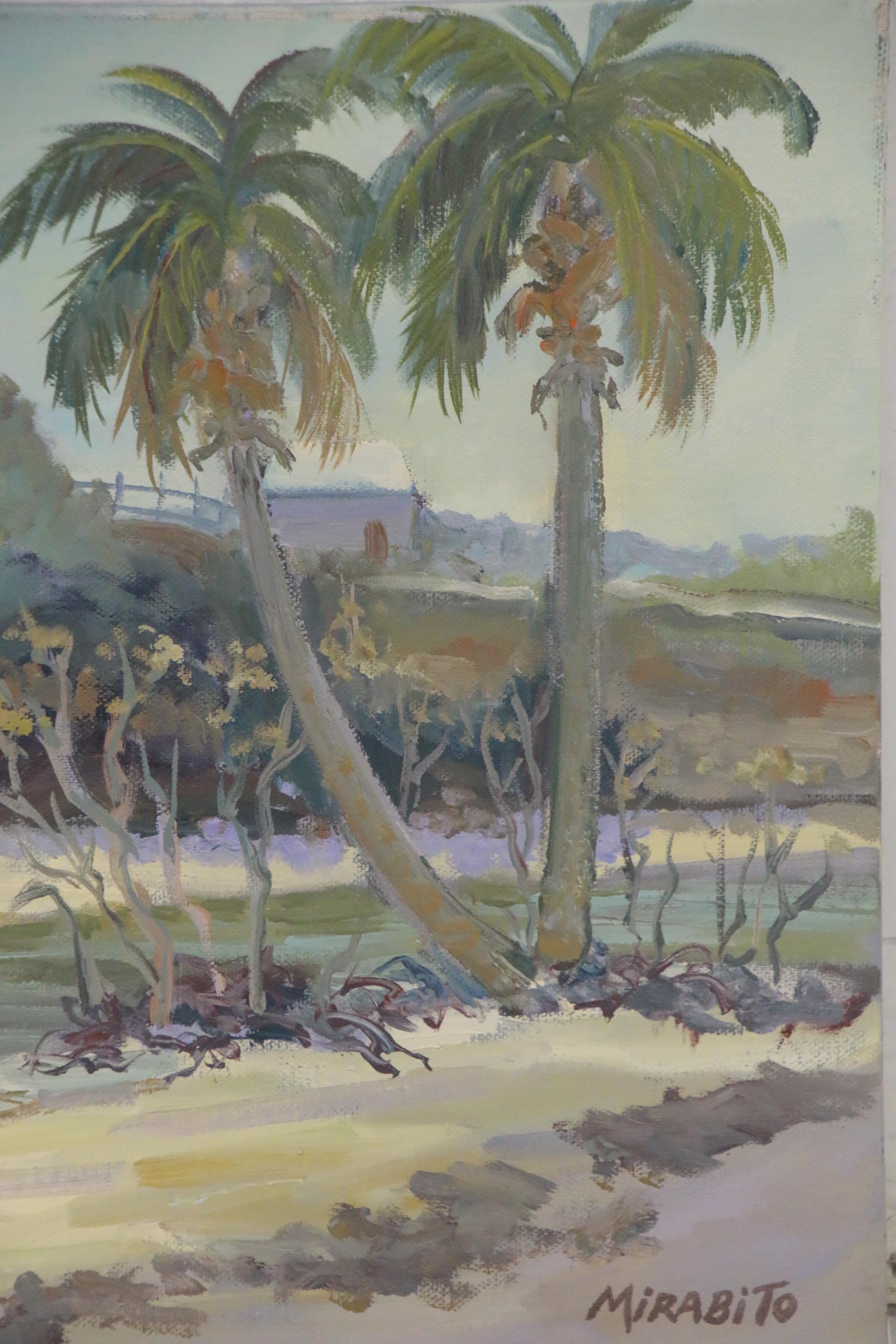 Mary Mirabito Oil Painting "Catching Crabs at DuBois Park," 21st Century