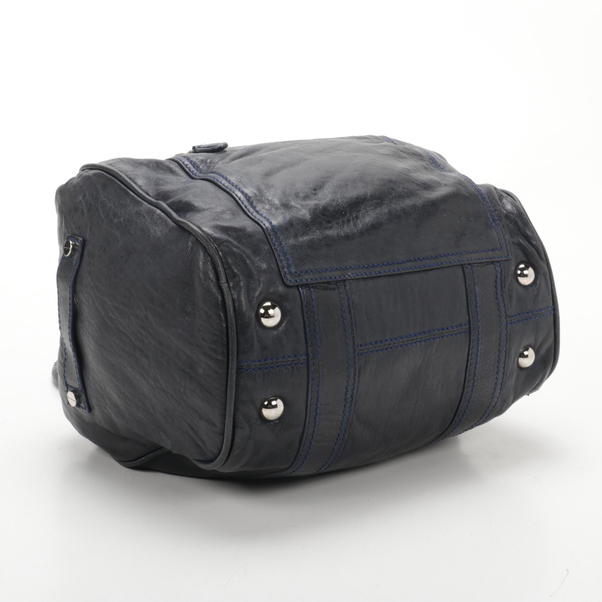 Balenciaga Whistle Bag in Dark Navy Blue Crinkle Leather