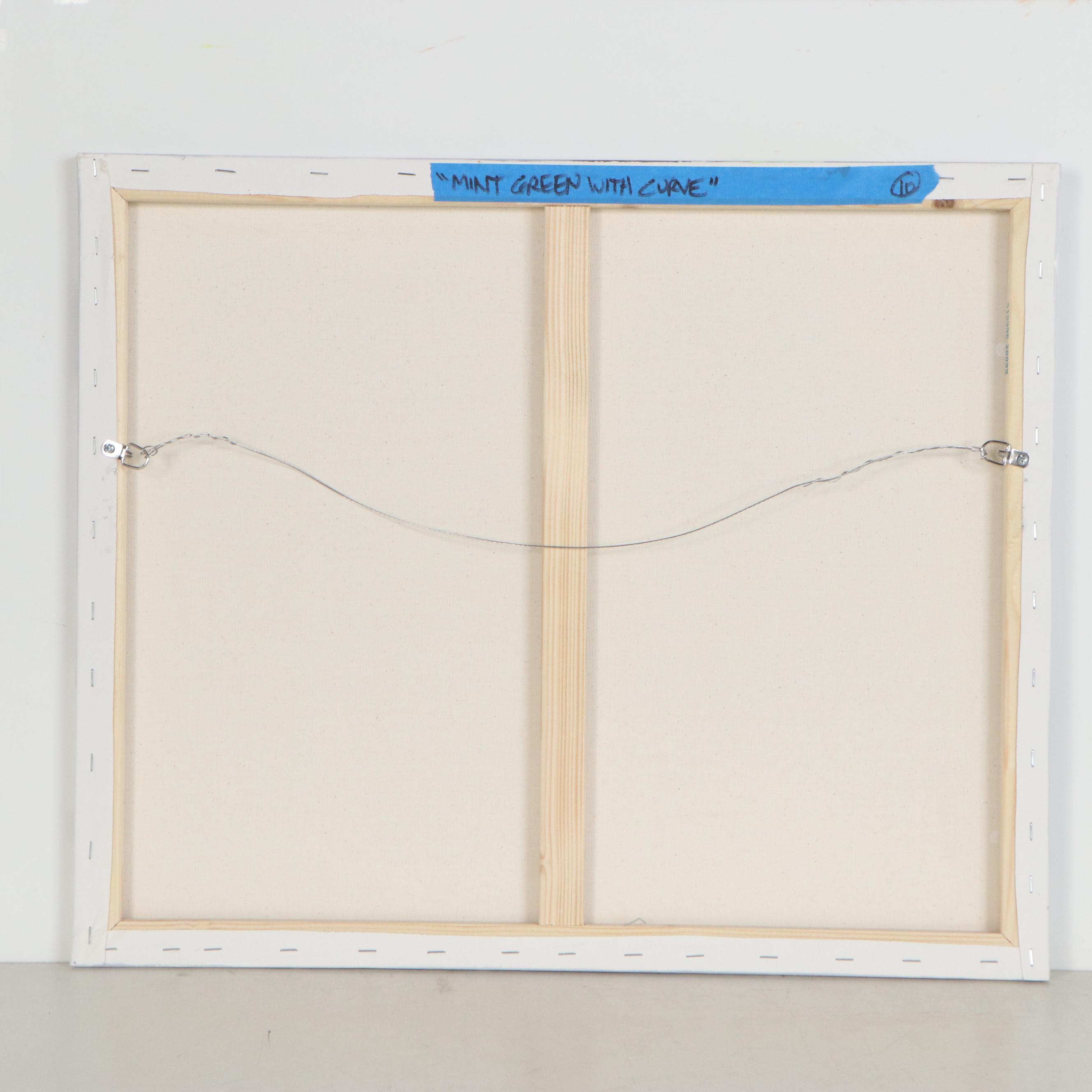 Robbie Kemper Acrylic Painting "Mint Green with Curve"