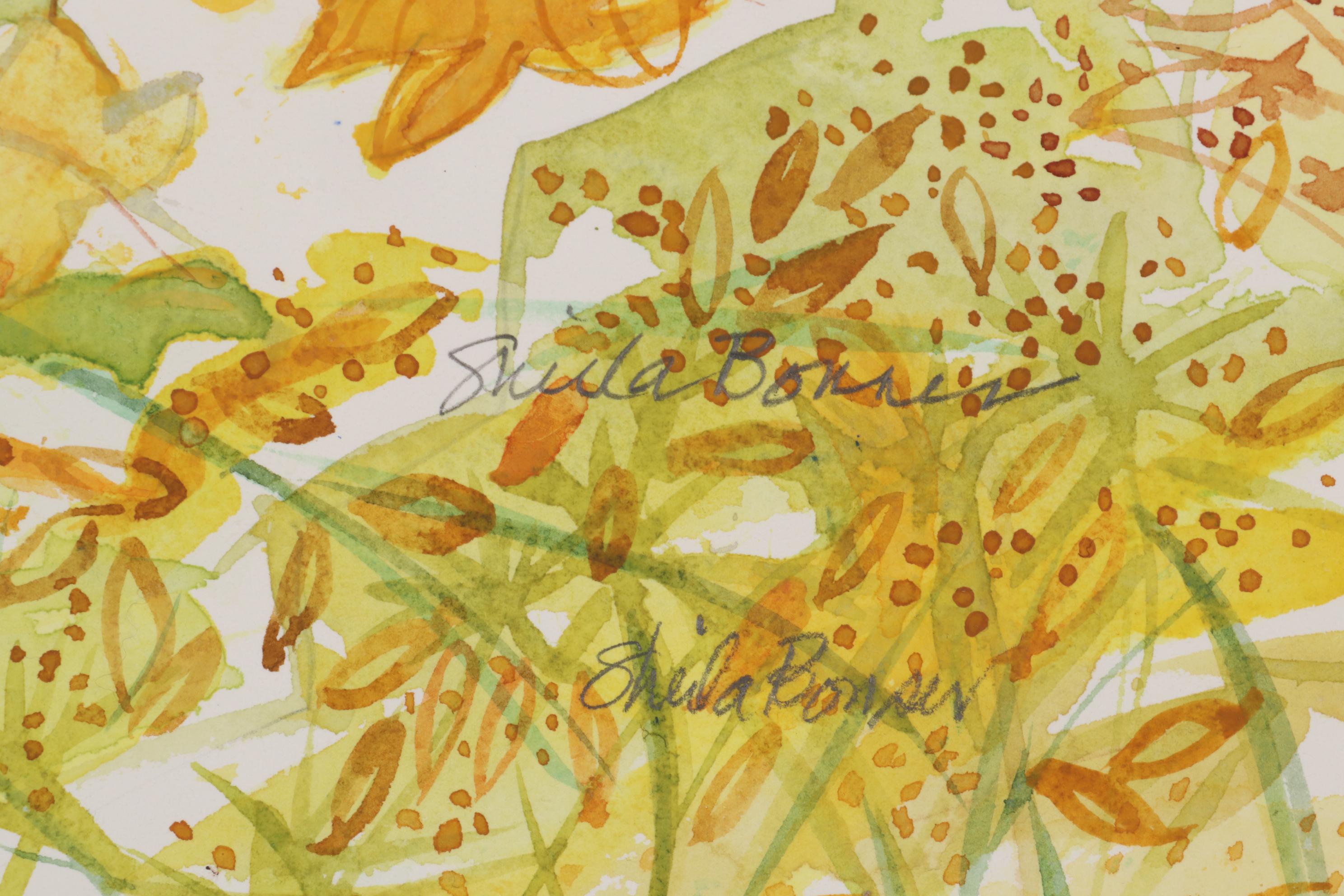 Sheila Bonser Watercolor Painting "Duck Pond," 21st Century