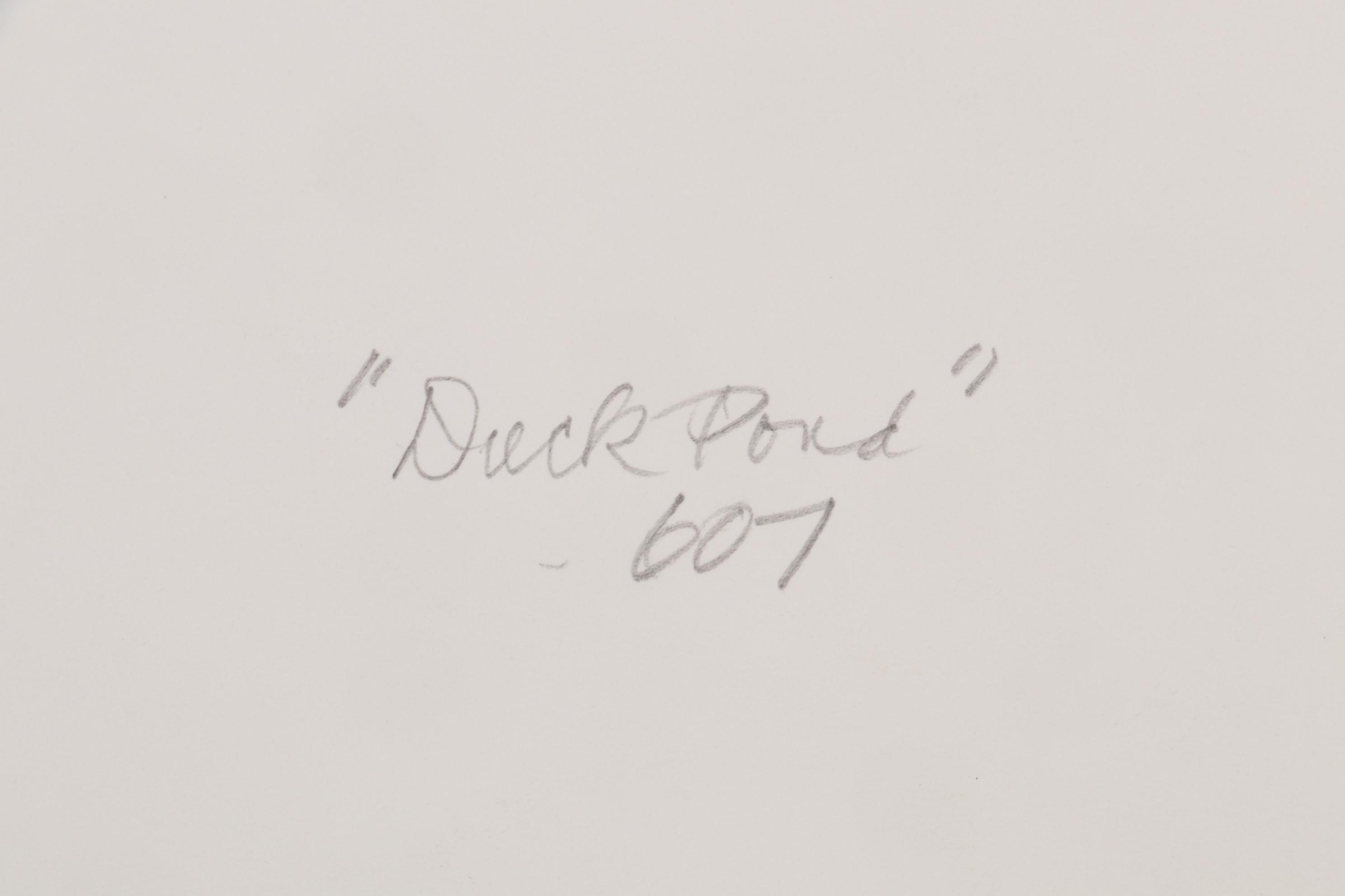 Sheila Bonser Watercolor Painting "Duck Pond," 21st Century