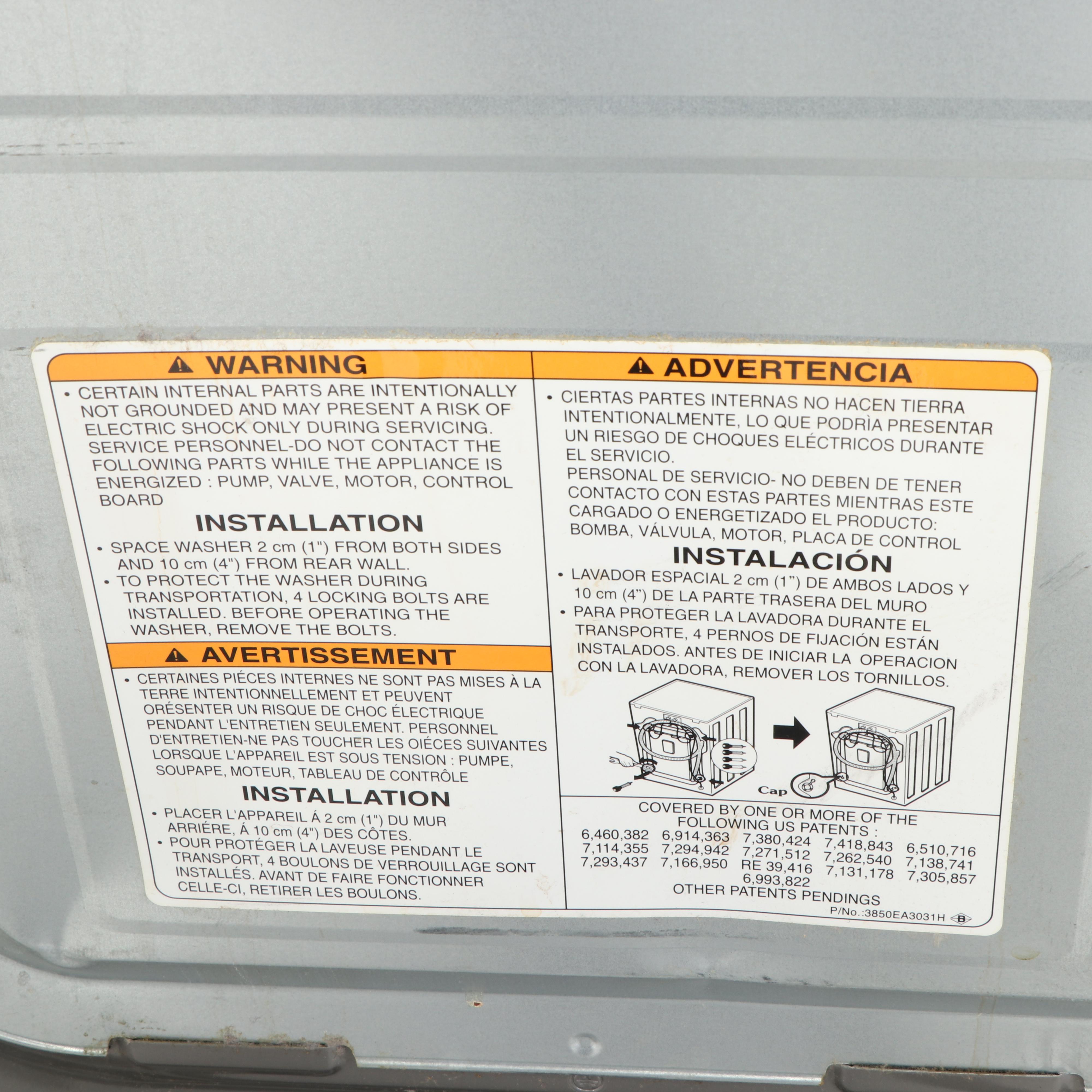 LG 3.5 cu.ft. Large Capacity "TrueSteam" Front Load Washer with Pedestal