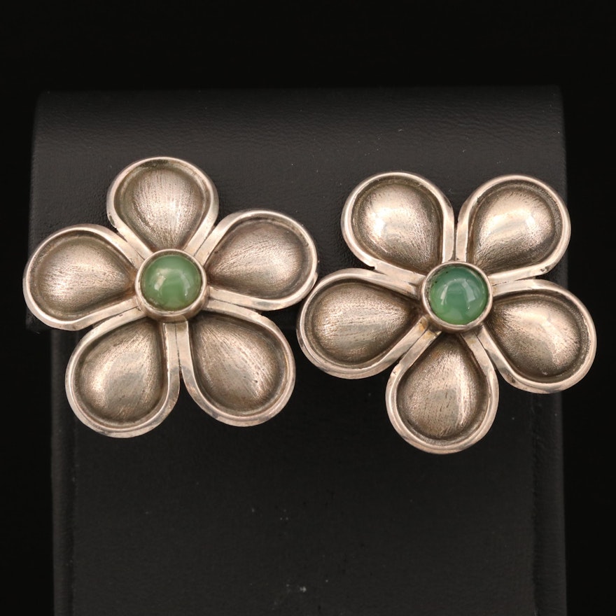 Ilaria Sterling Silver Chalcedony Flower Earrings