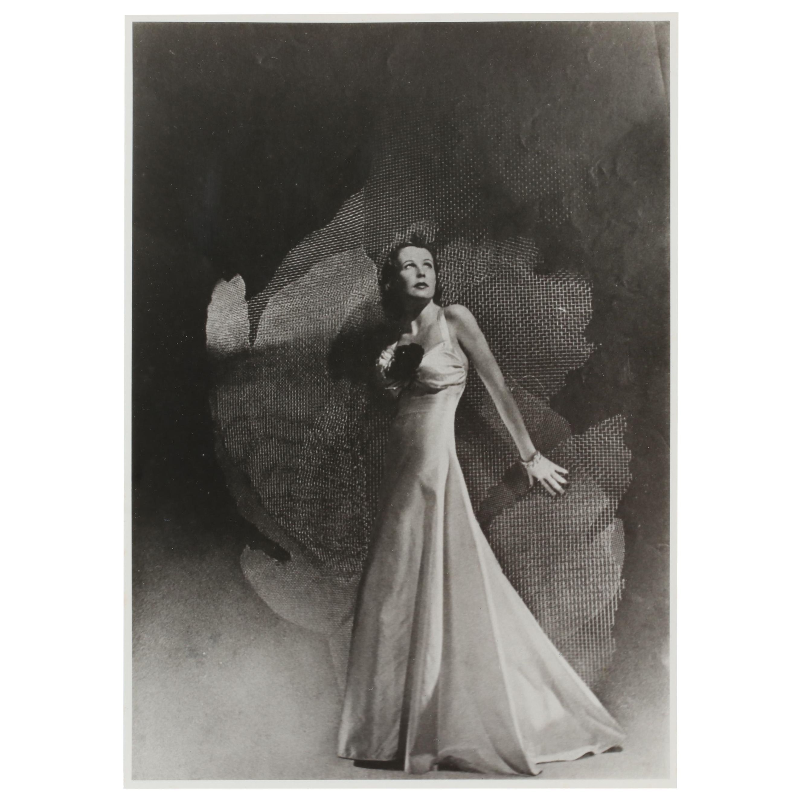 George Platt Lynes Reprinted Silver Gelatin Photograph of Woman in Gown