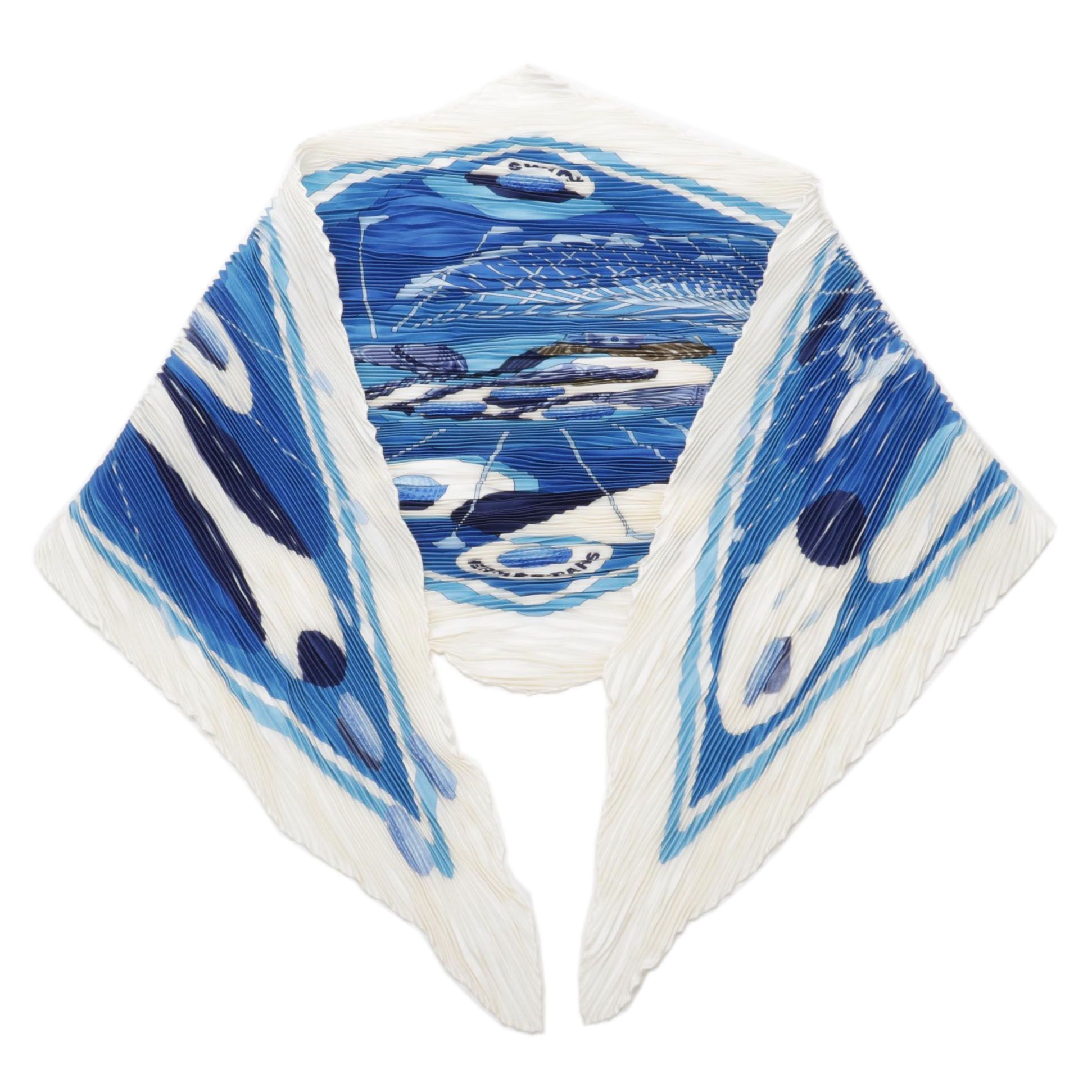 Hermès "Swing" Plissé Silk Twill Scarf