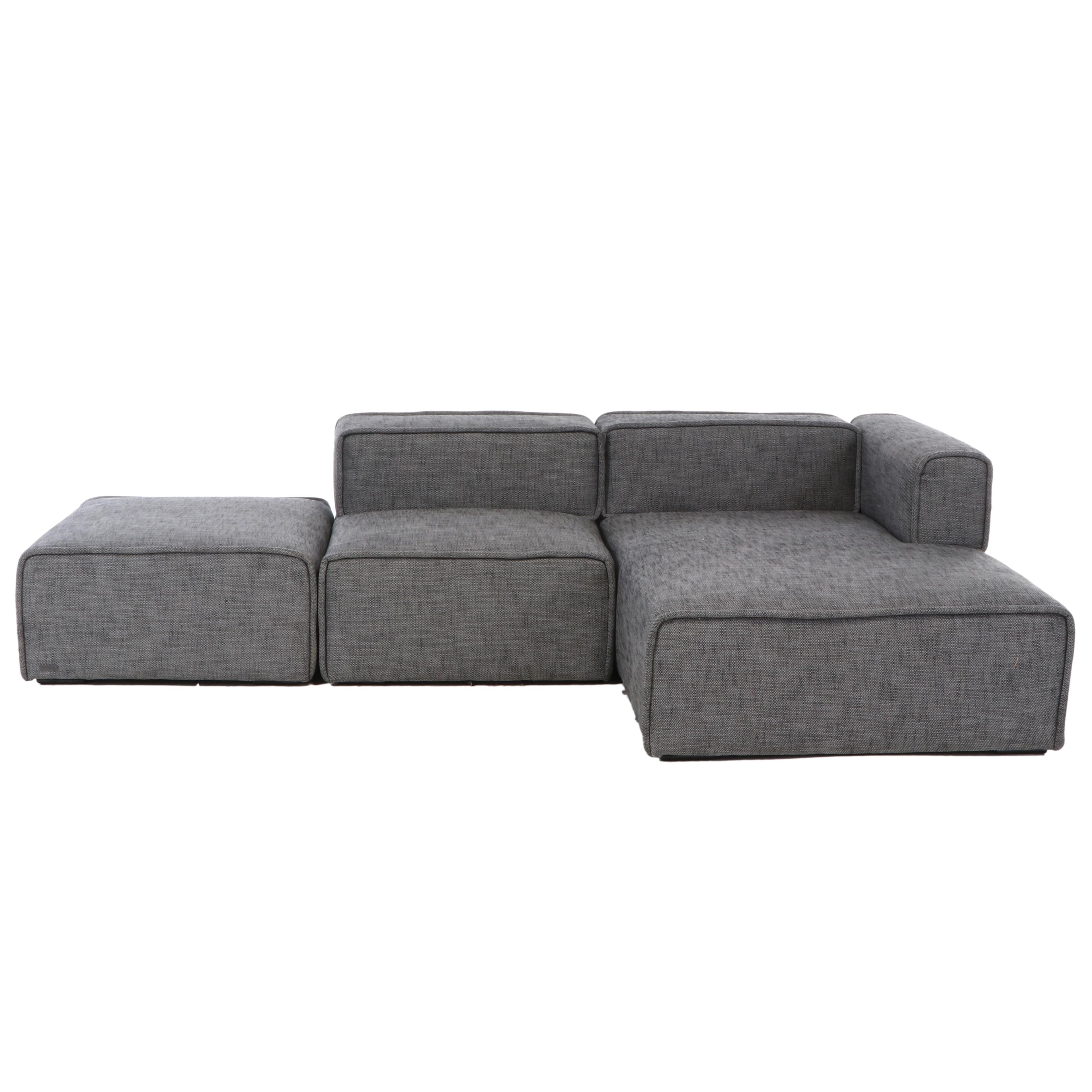 Article Contemporary "Quadra" Carbon Grey Modular Sofa with Chaise