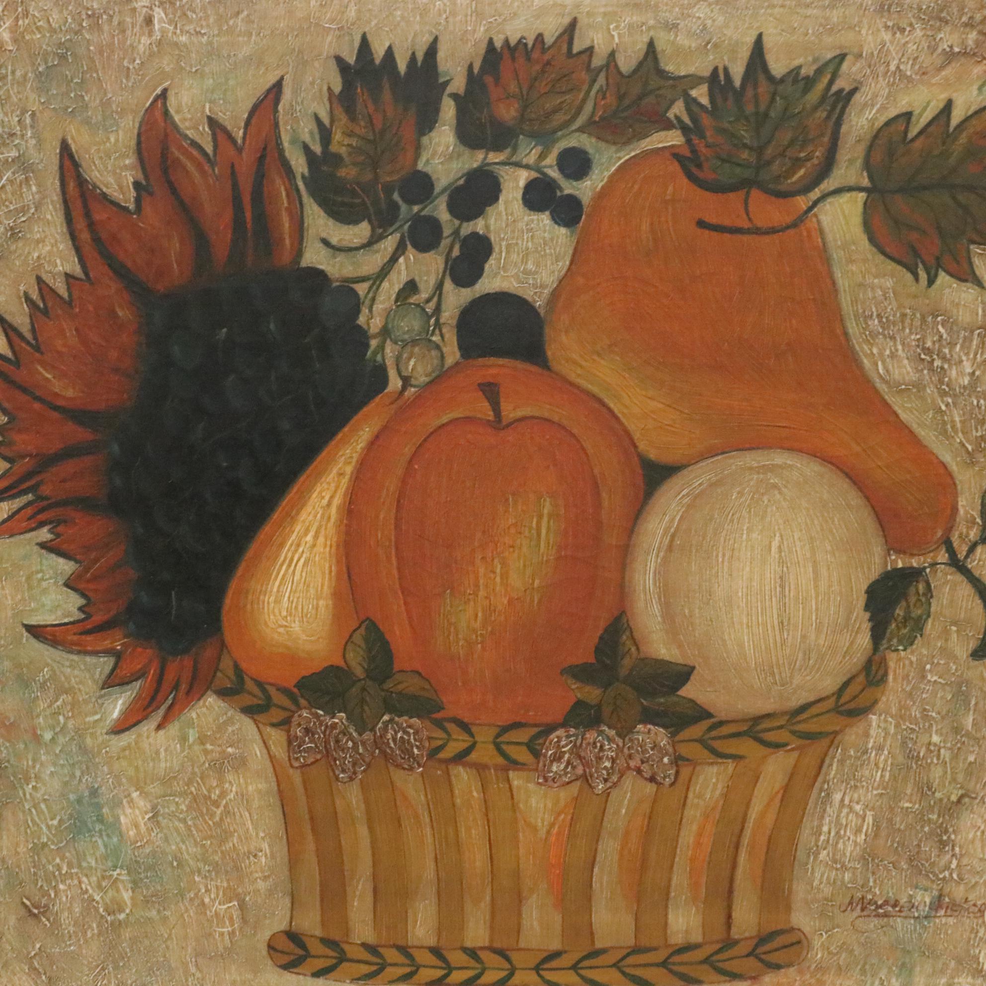 Warren Kietson Still Life Oil Painting "La Fruit," 1965