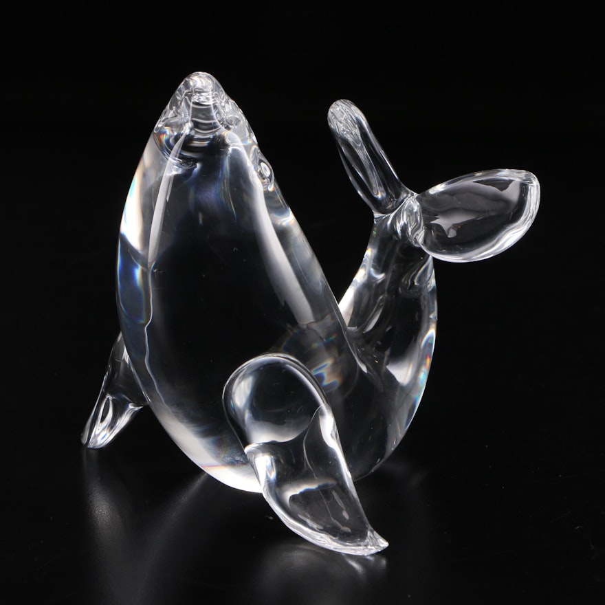 Steuben Art Glass "Seal" Figurine Designed by Taf Lebel Schaefer