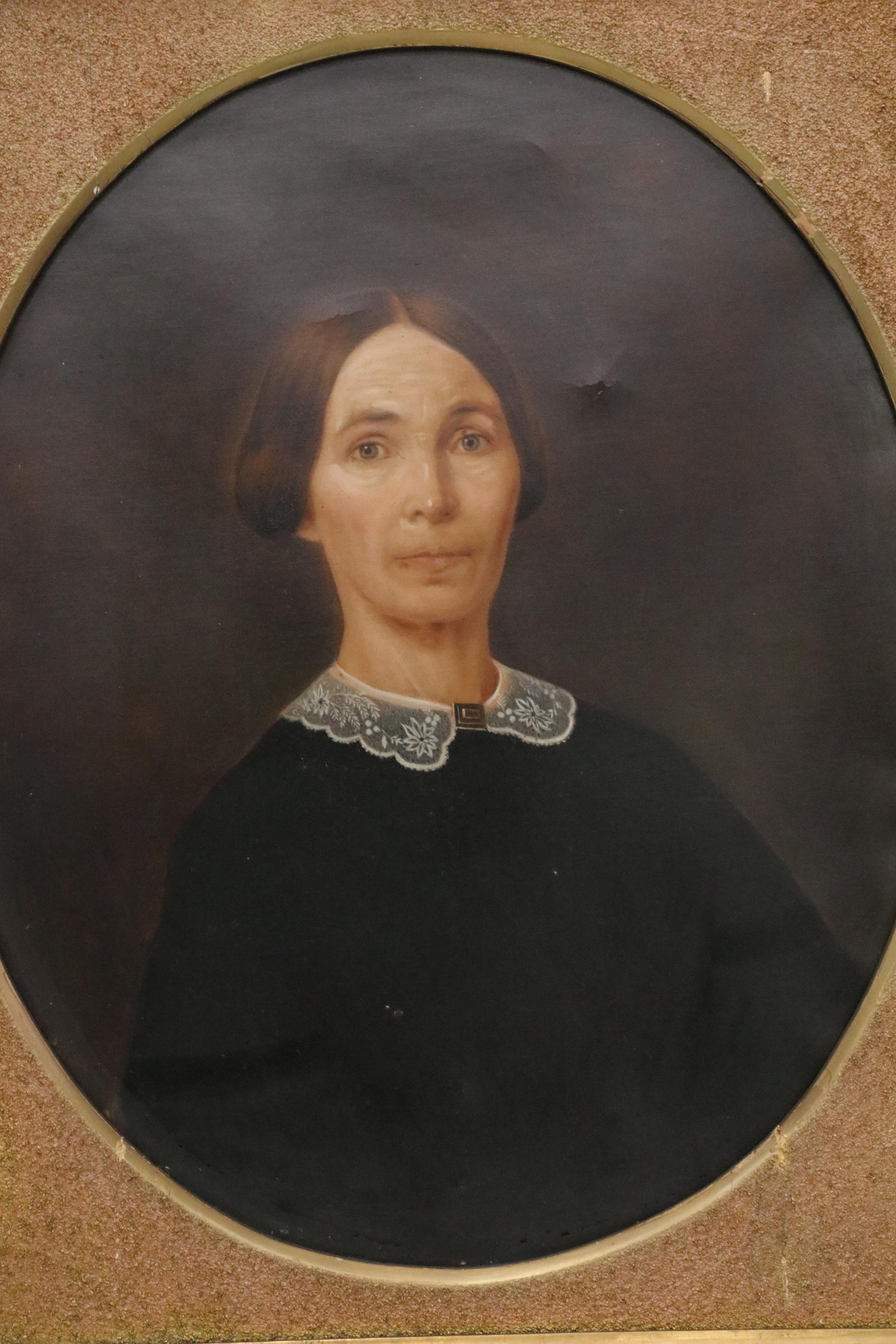 Marcus Mote Oil Portraits of Lady and Gentleman, 1862