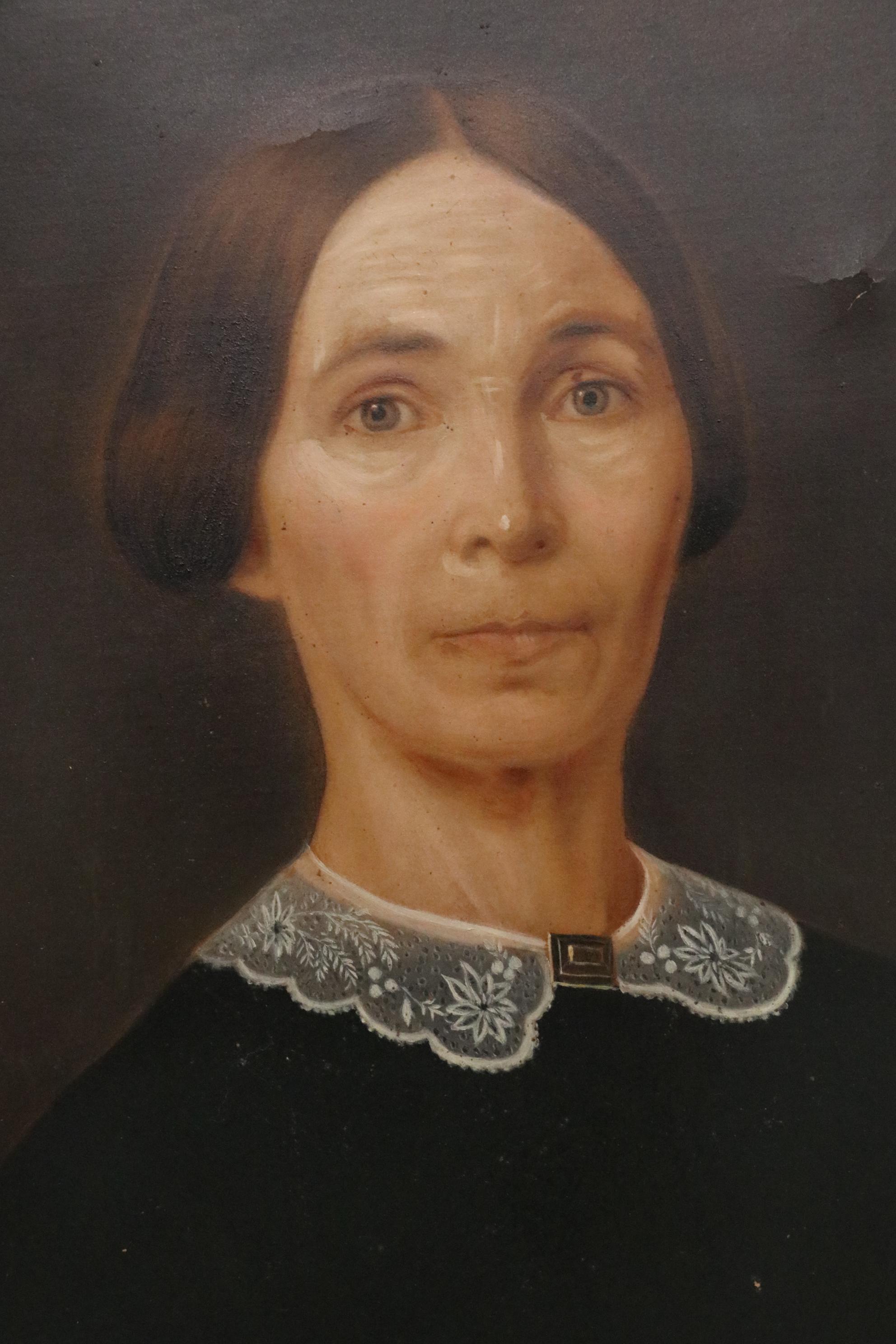 Marcus Mote Oil Portraits of Lady and Gentleman, 1862