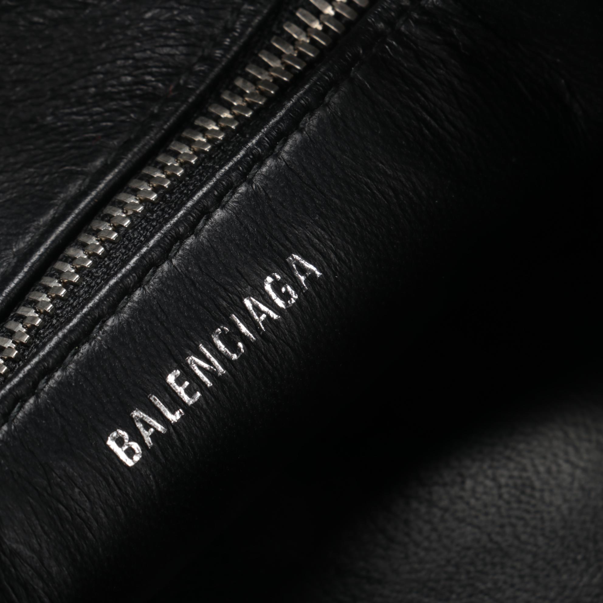 Balenciaga Medium Triangle Duffel in Blue Leather with Crossbody Strap