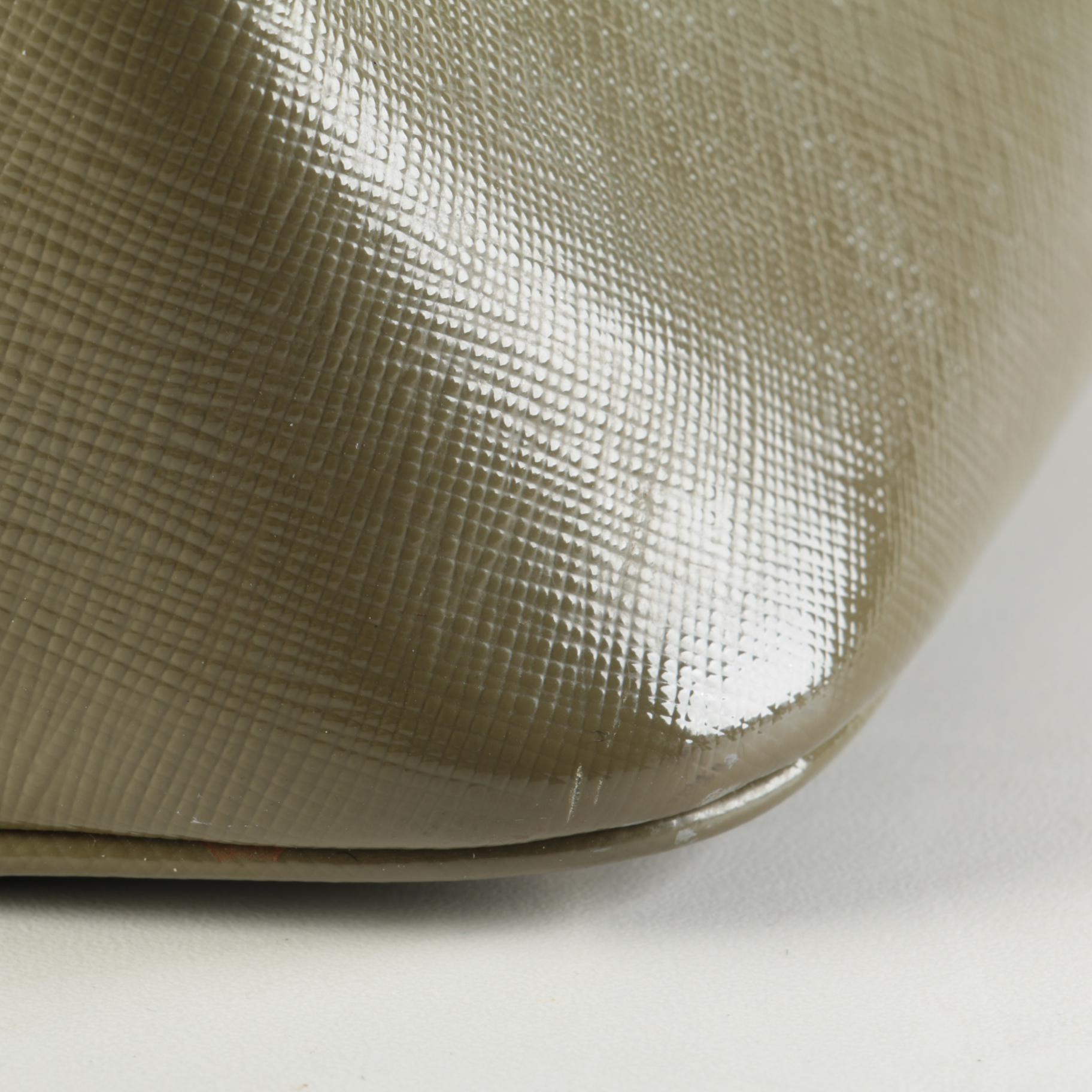 Prada Dome Satchel in Khaki Green Saffiano Leather with Shoulder Strap