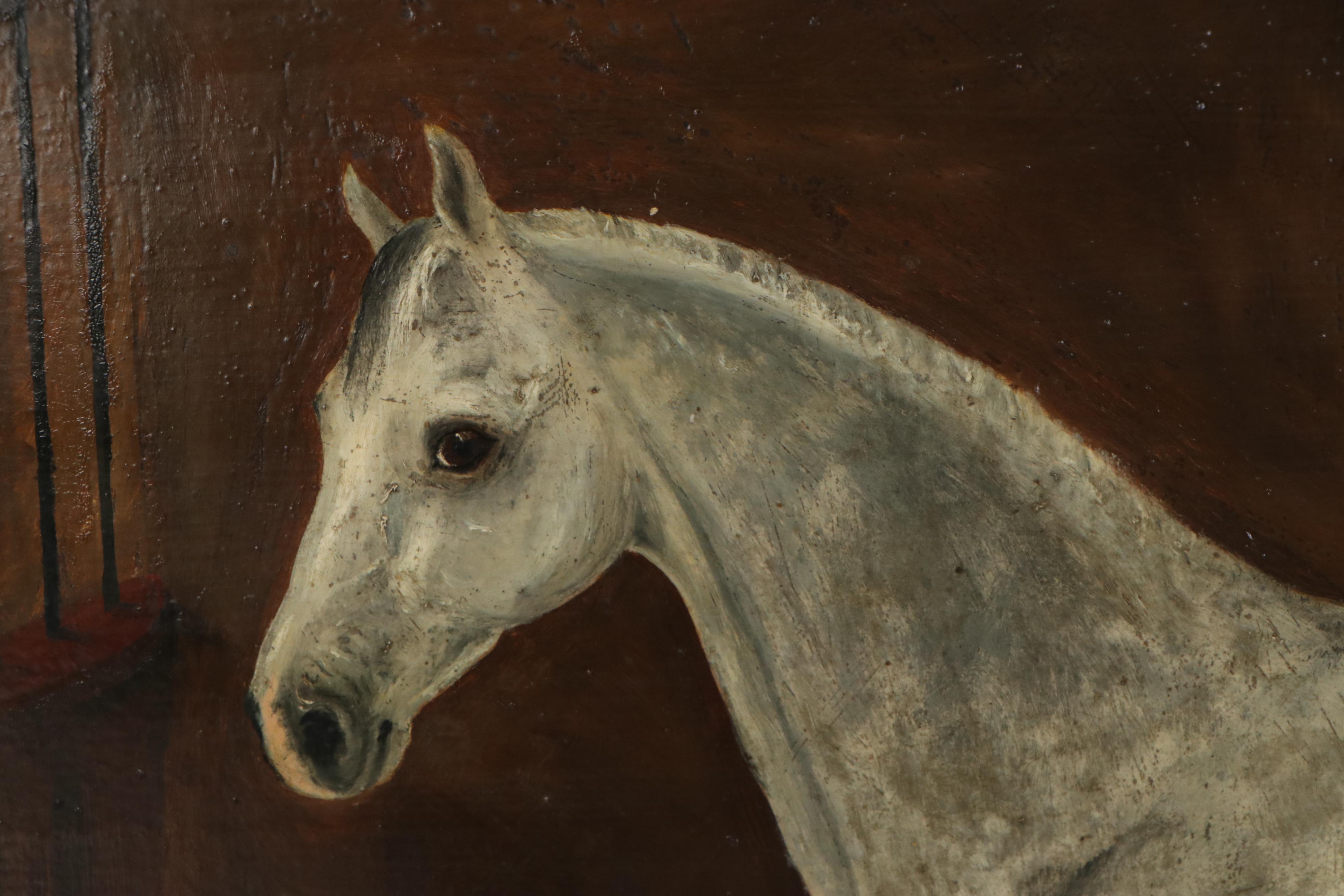 Oil Painting of a Dapple-Grey Horse, circa 1900