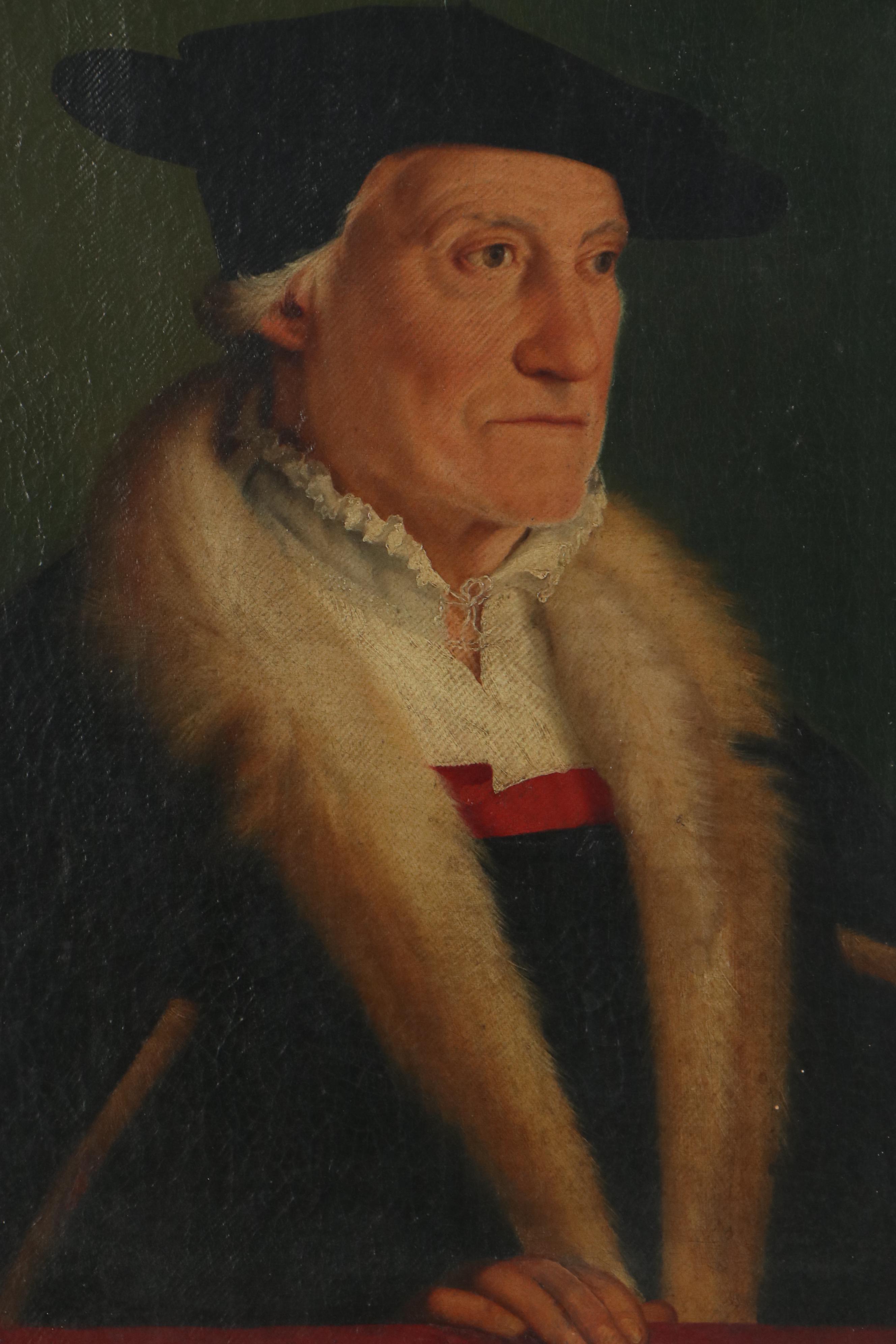 Oil Painting after Christoph Amberger "Portrait of Sebastian Münzer"