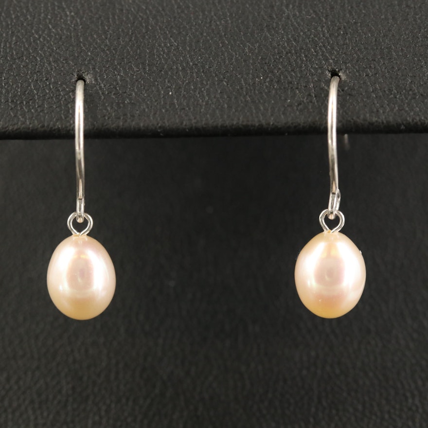 Sterling Silver Pearl Dangle Earrings