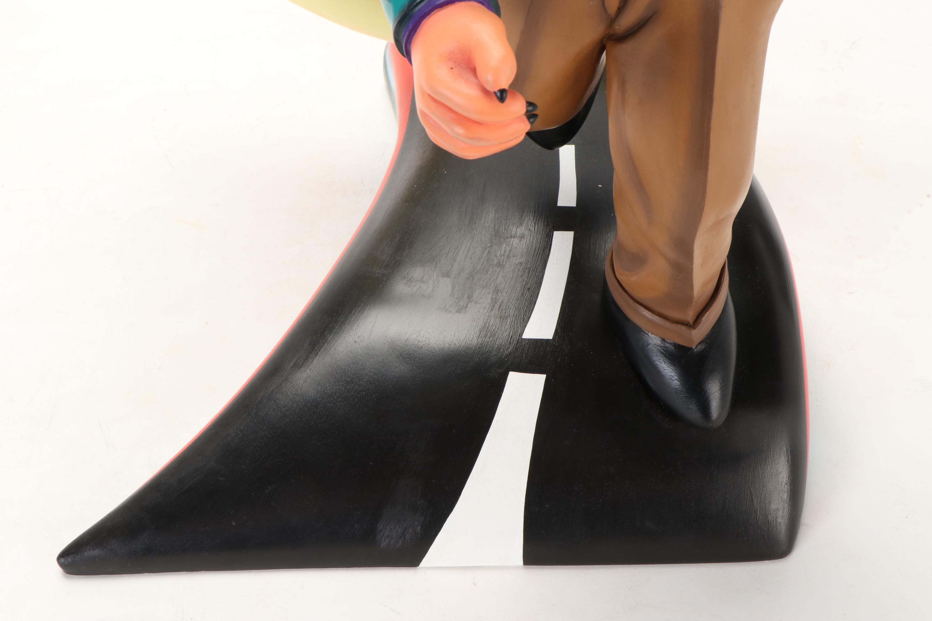 Painted Wood Sculpture after Markus Pierson of Coyote with Moon, 1992