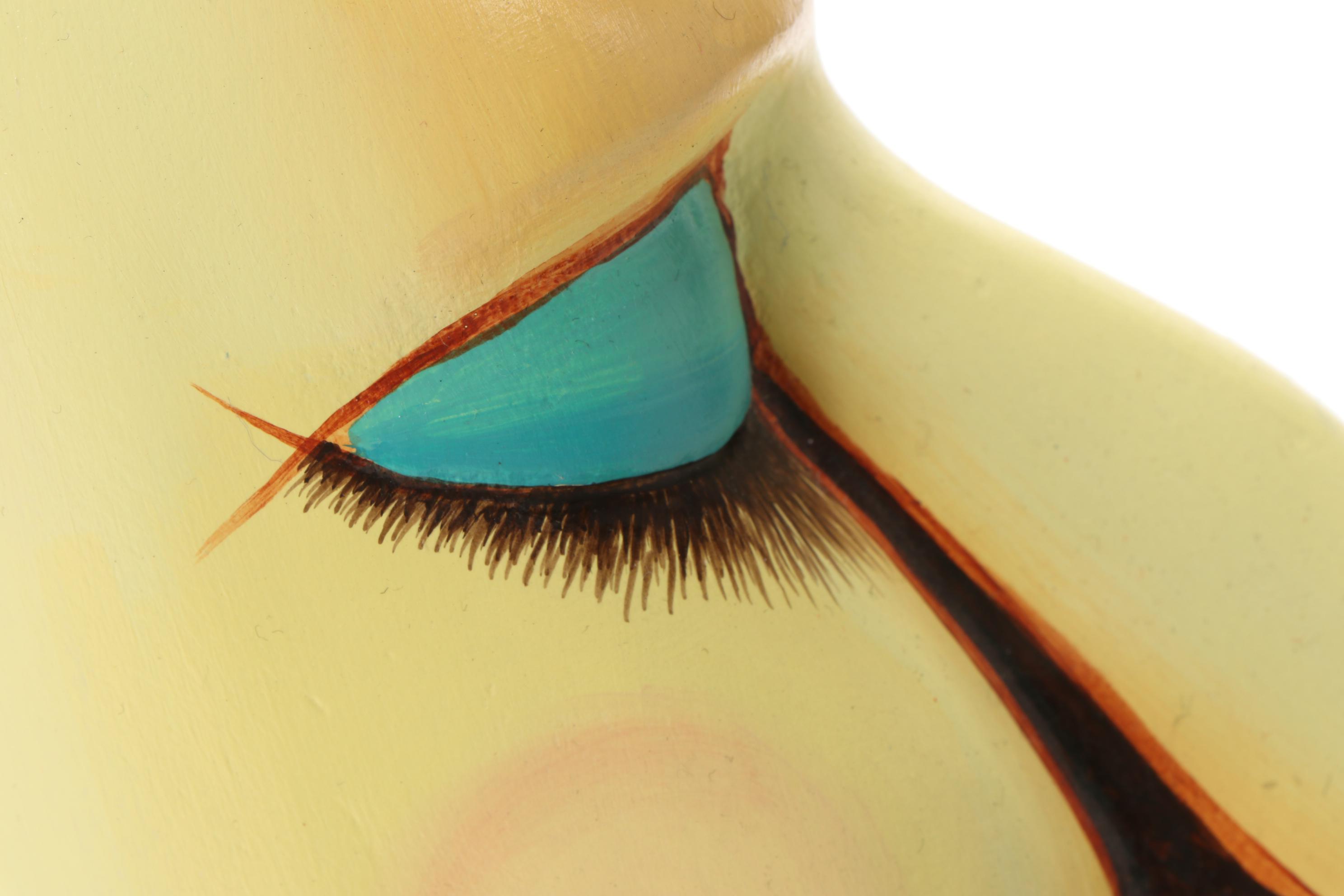 Painted Wood Sculpture after Markus Pierson of Coyote with Moon, 1992