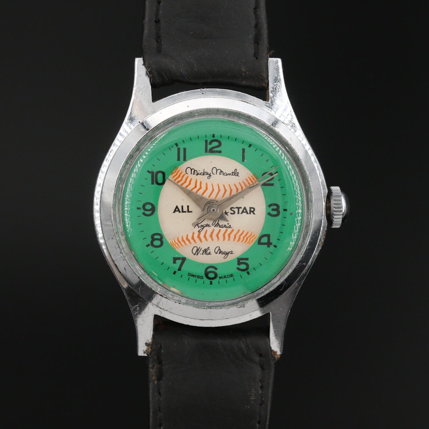 Vintage Mantle, Maris and Mays Baseball All Stars Wristwatch