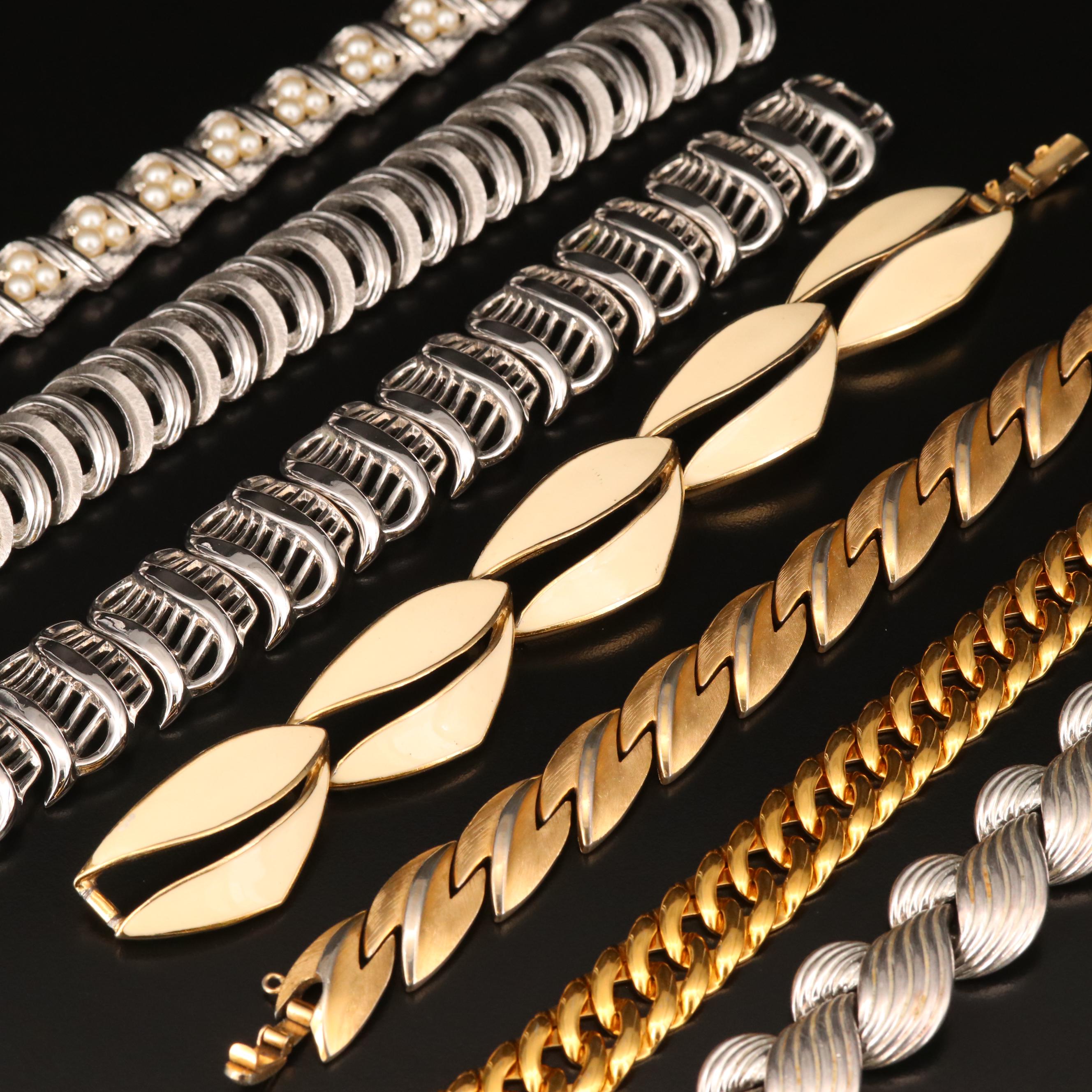 Vintage Bracelets Including 1950s Crown Trifari Bracelet