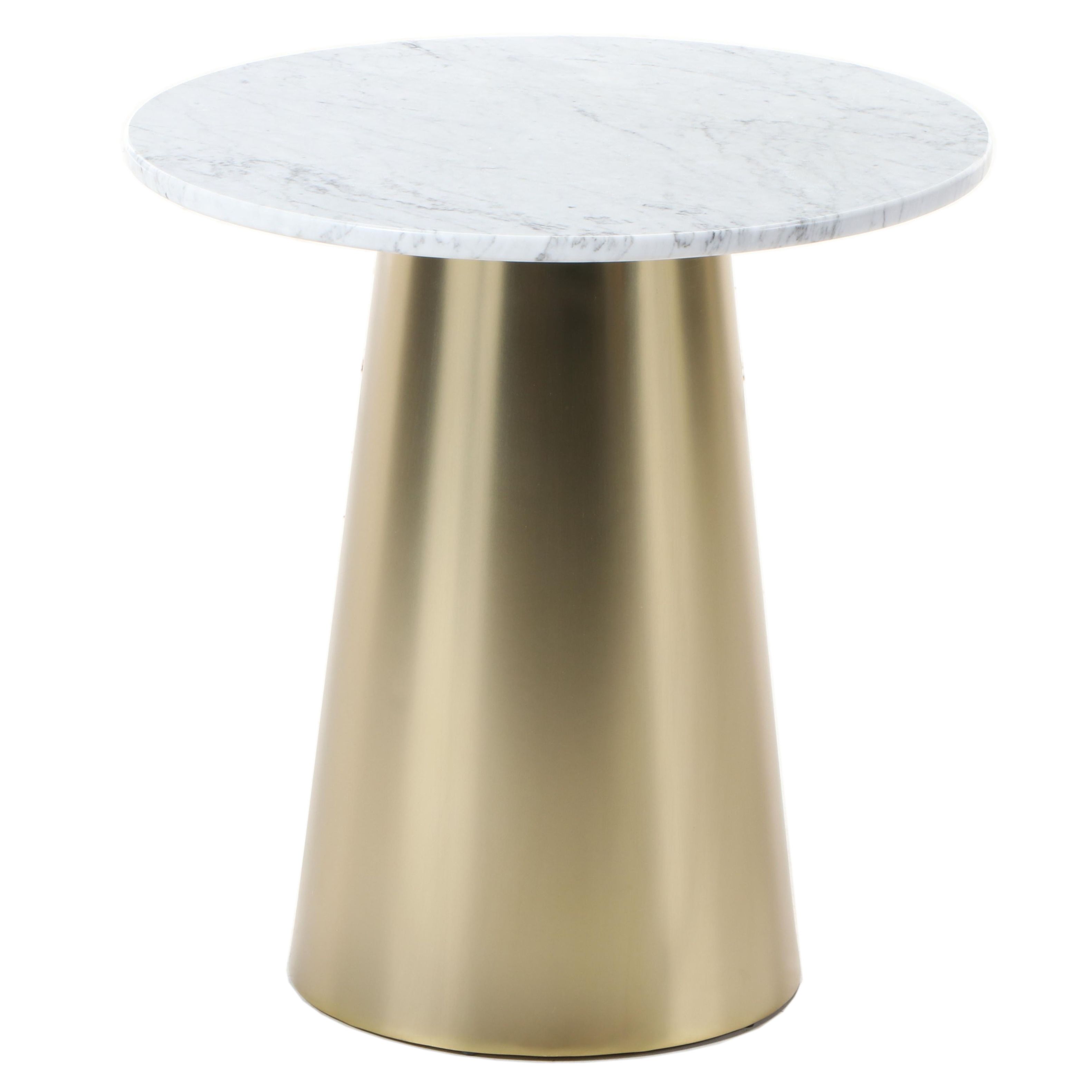 Article "Tromso" Modern Carrara Marble Top Side Table