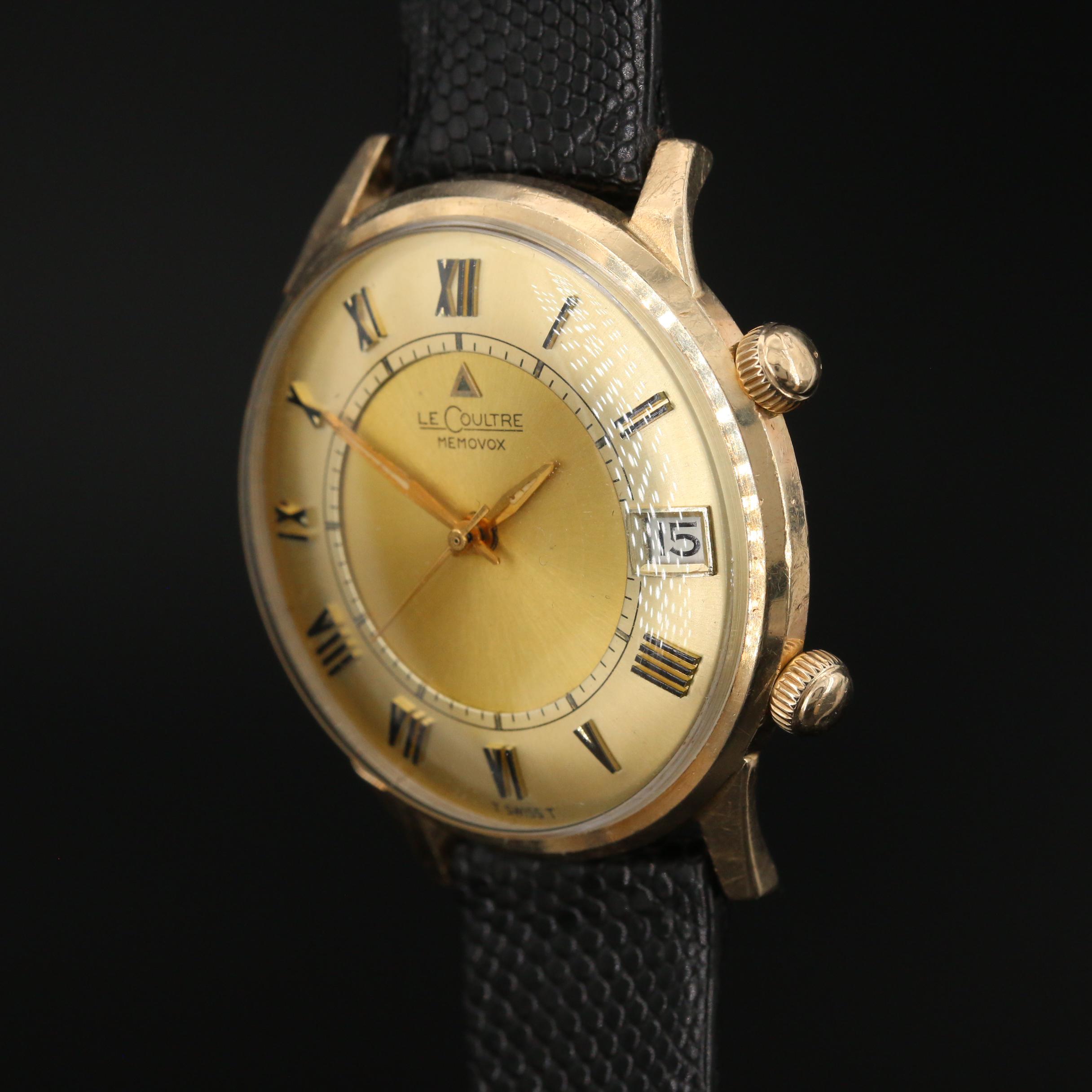 Vintage LeCoultre Memovox Alarm 10K Gold Filled Stem Wind Watch