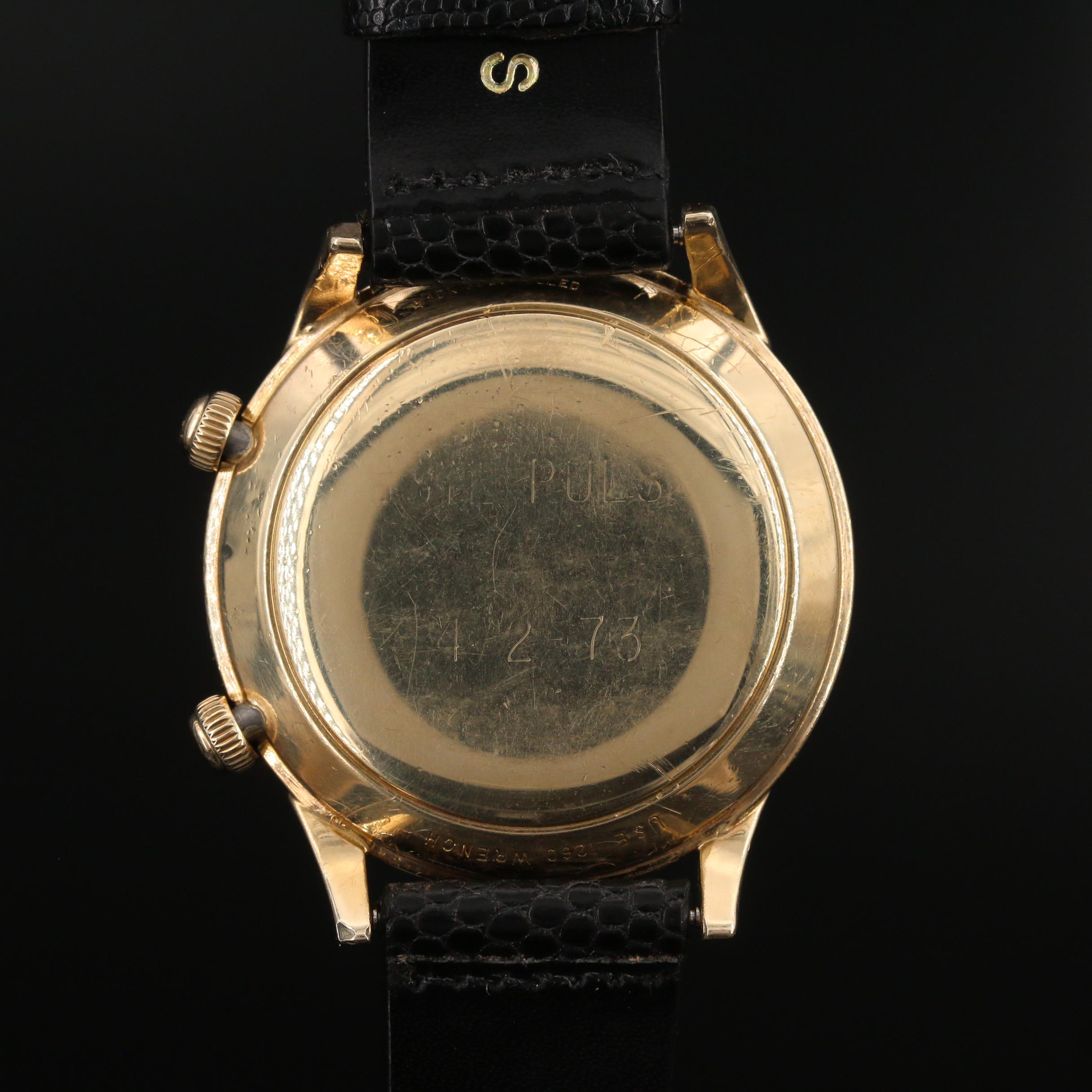 Vintage LeCoultre Memovox Alarm 10K Gold Filled Stem Wind Watch