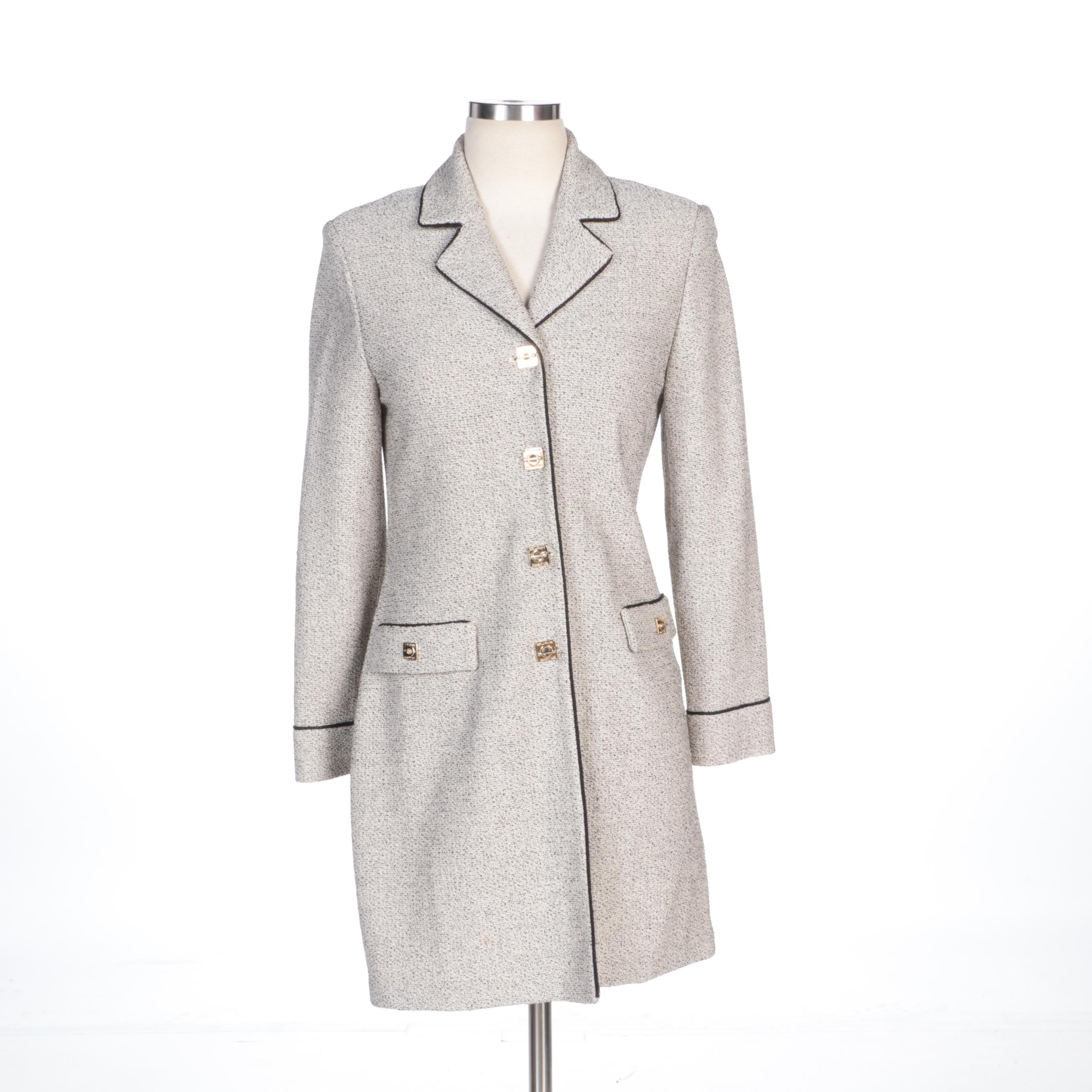 St. John Brand Red Knit Jacket and Black/White Knit Coat