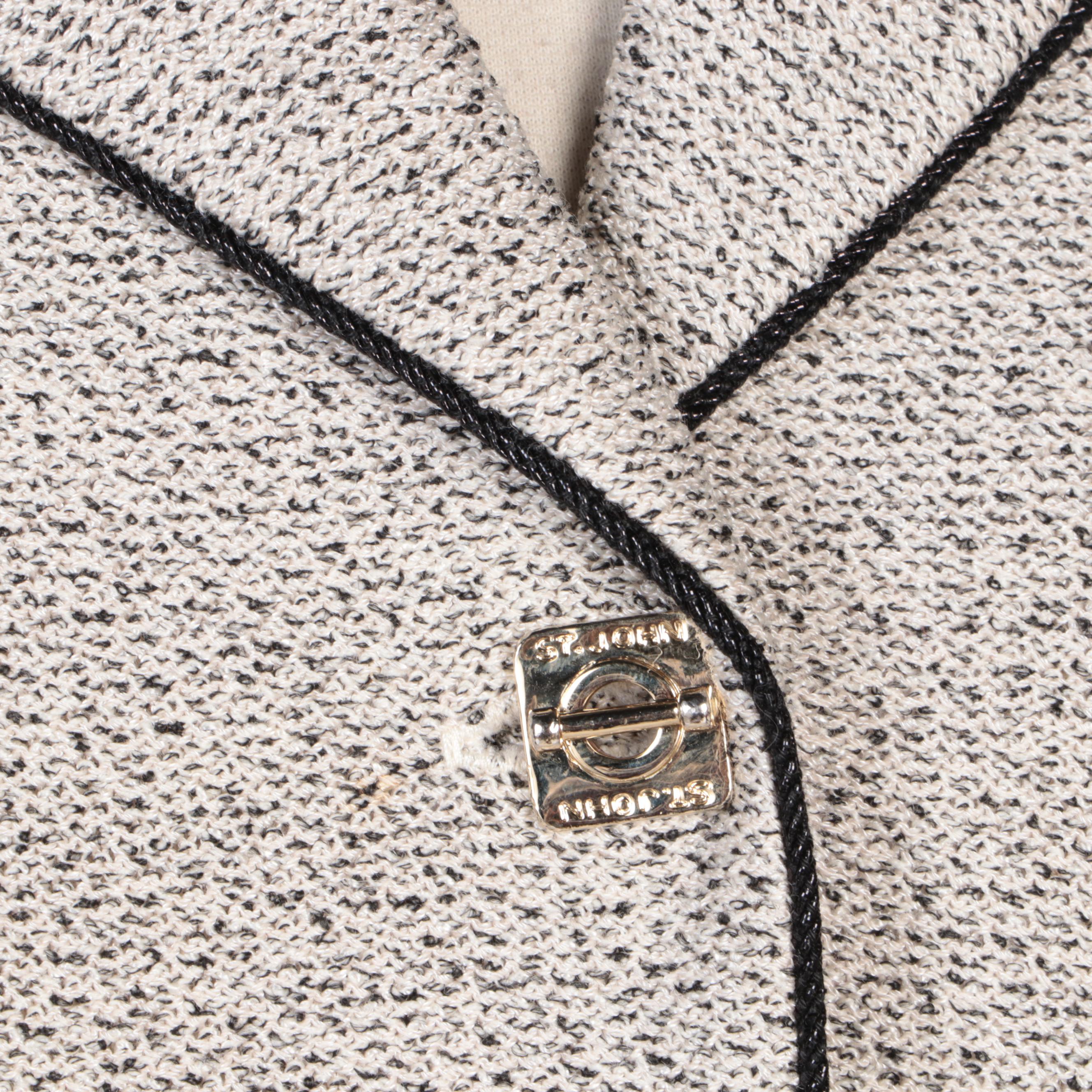 St. John Brand Red Knit Jacket and Black/White Knit Coat