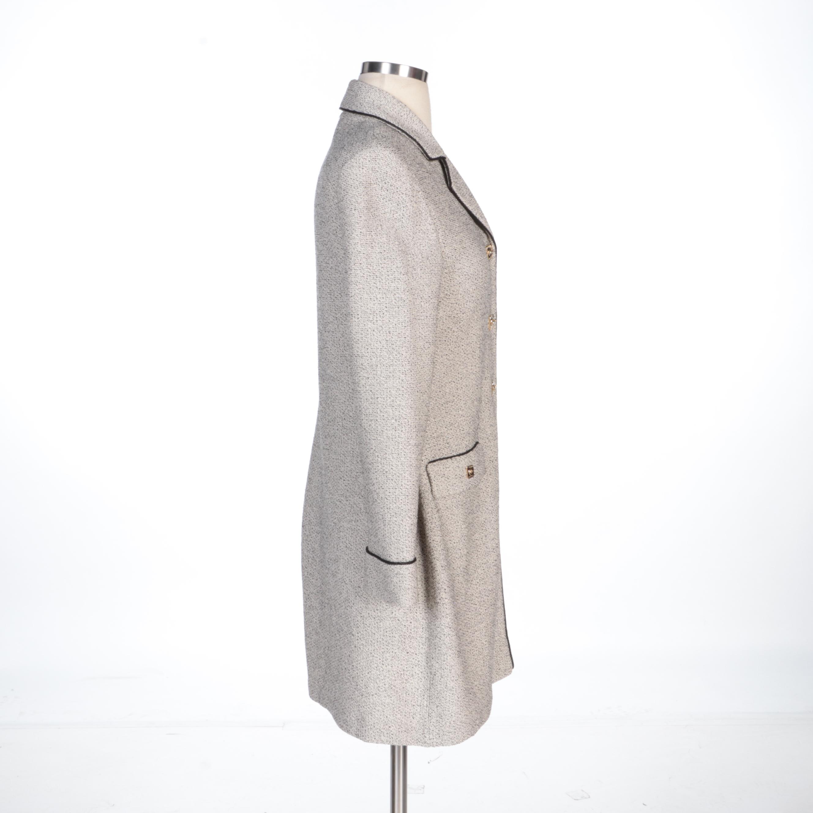 St. John Brand Red Knit Jacket and Black/White Knit Coat