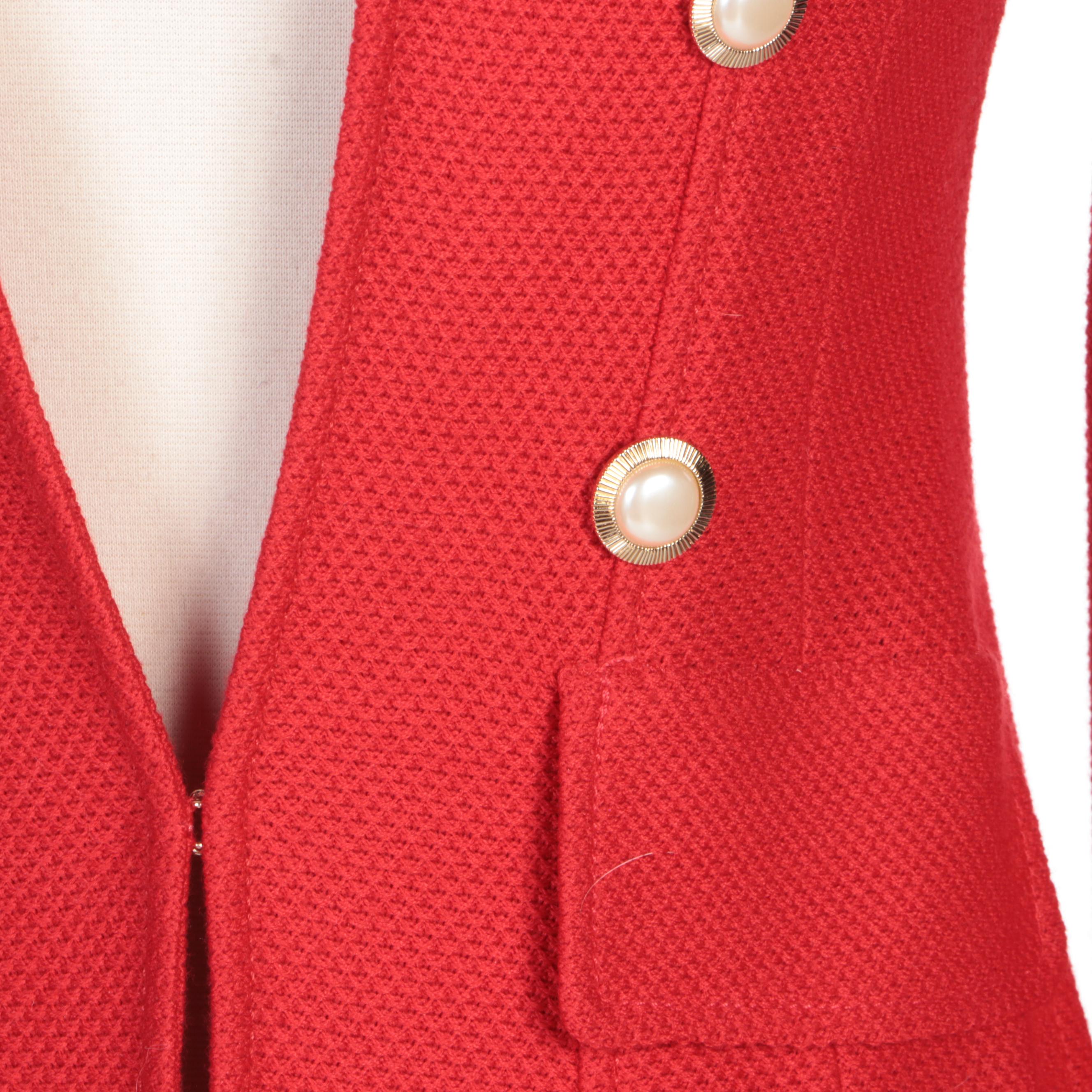 St. John Brand Red Knit Jacket and Black/White Knit Coat