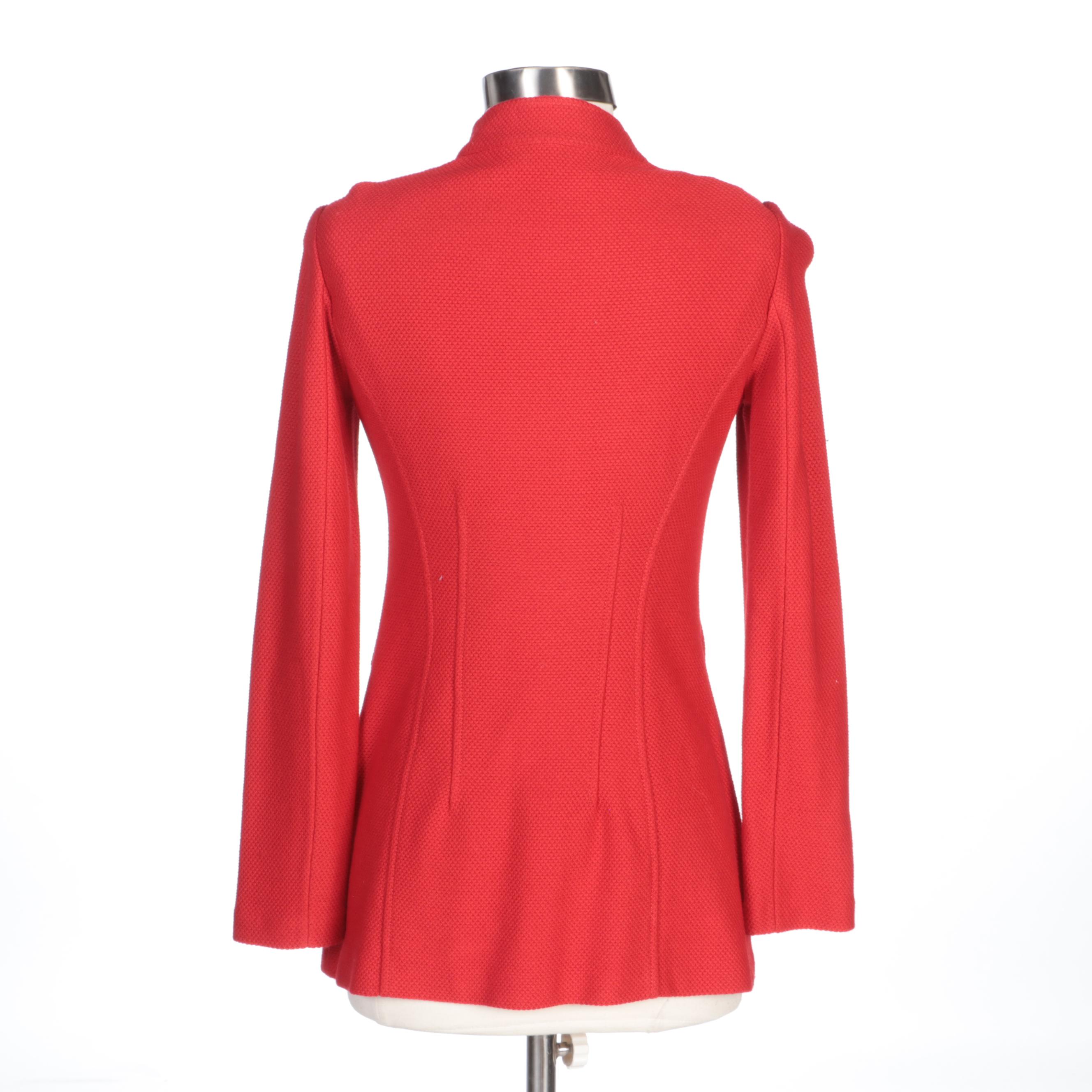 St. John Brand Red Knit Jacket and Black/White Knit Coat