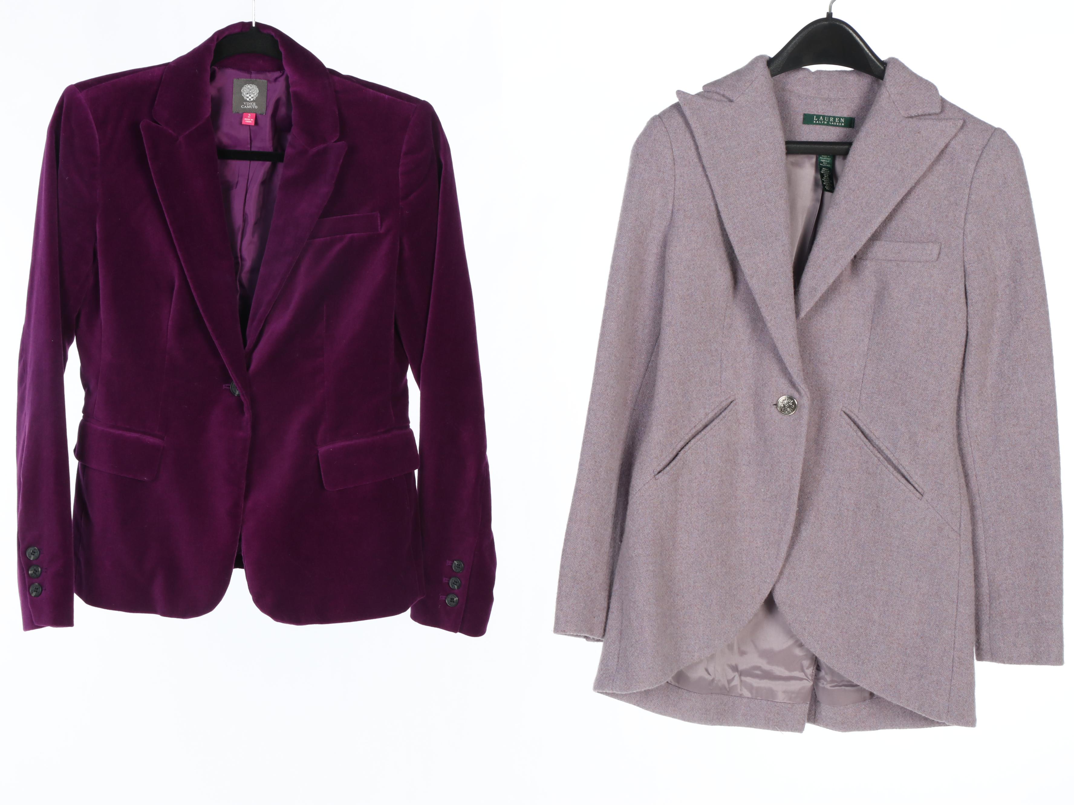 Vince Camuto and Lauren Ralph Lauren Knit and Velveteen Jackets