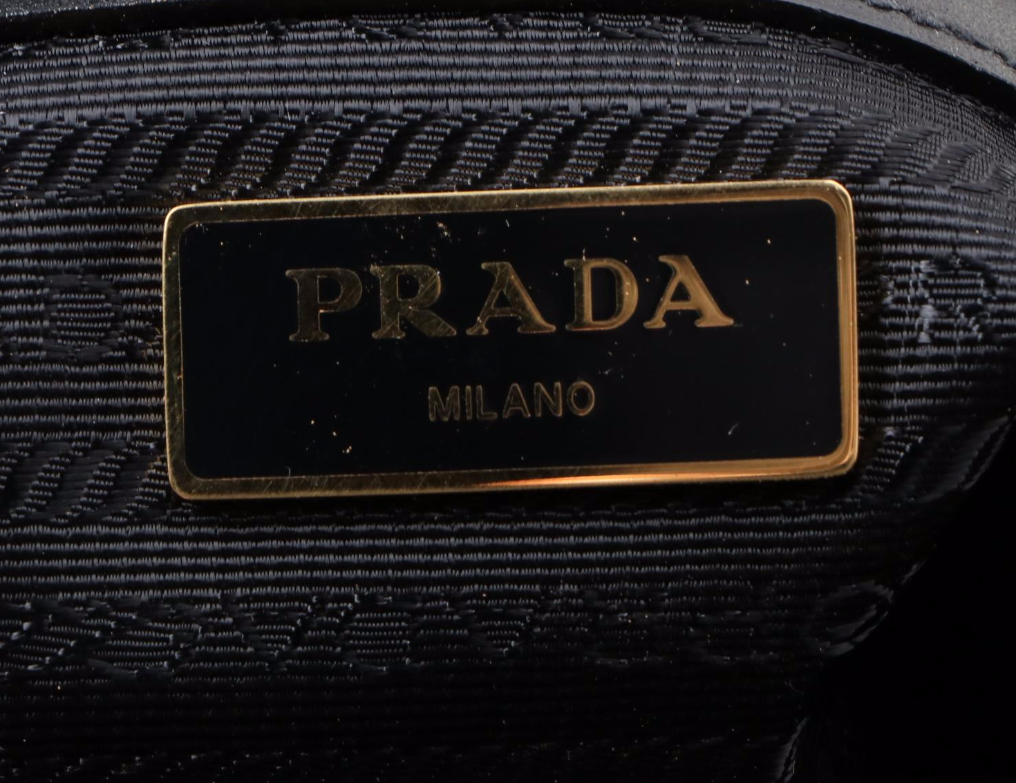 Prada Black Logo Canapa Canvas and Leather Two-Way Bag