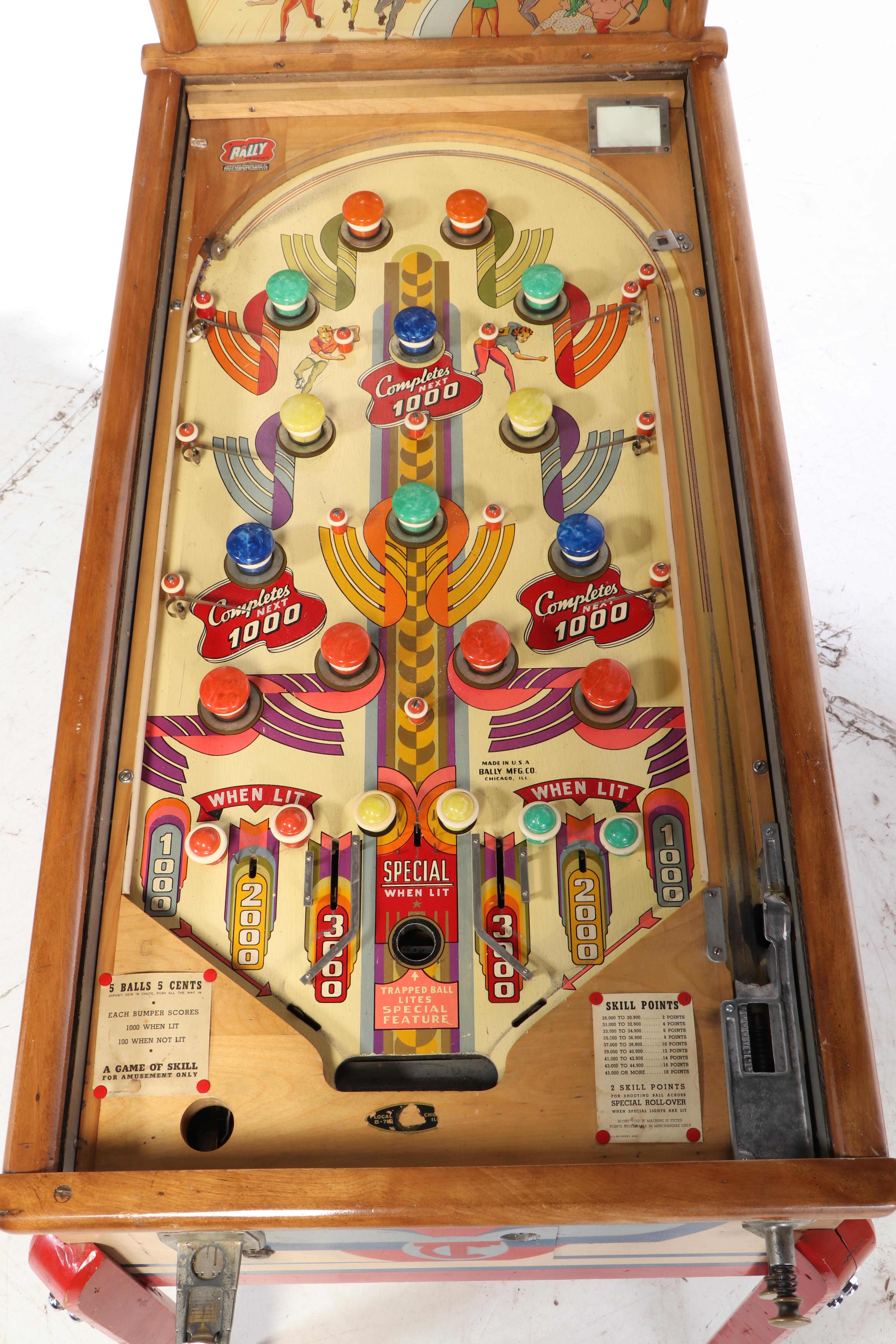 Bally "Roller Derby" Pinball Machine, 1960