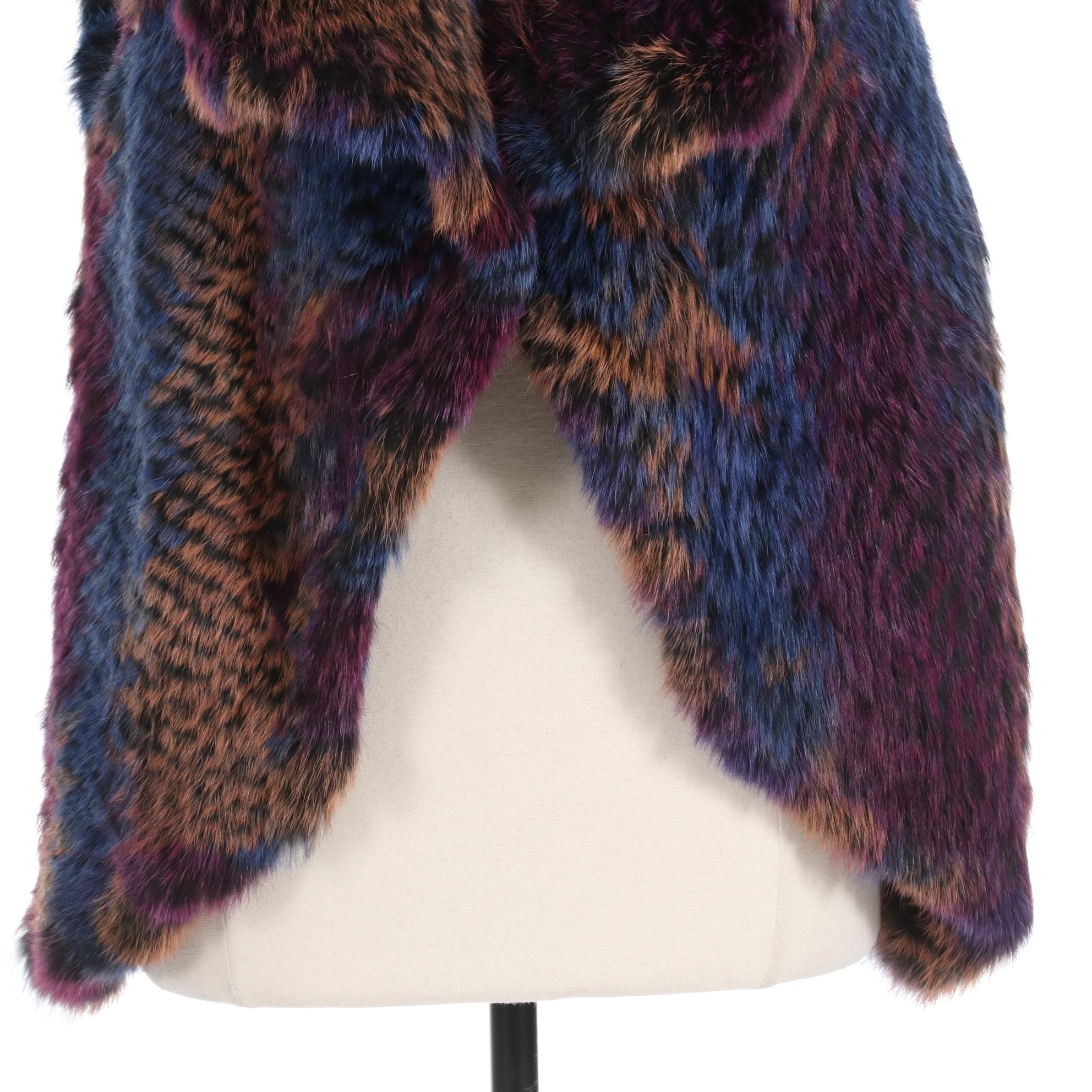 Patrizia Luca for Neiman Marcus Dyed Woven Rabbit Fur Vest