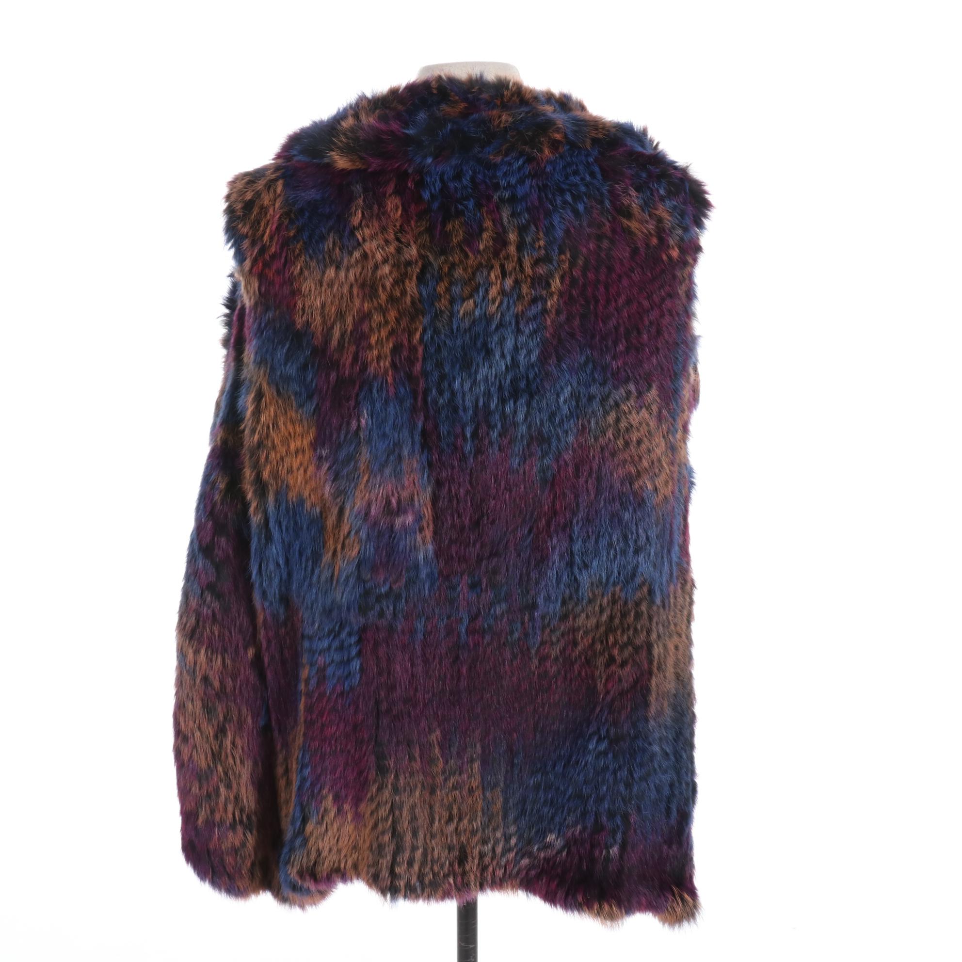 Patrizia Luca for Neiman Marcus Dyed Woven Rabbit Fur Vest