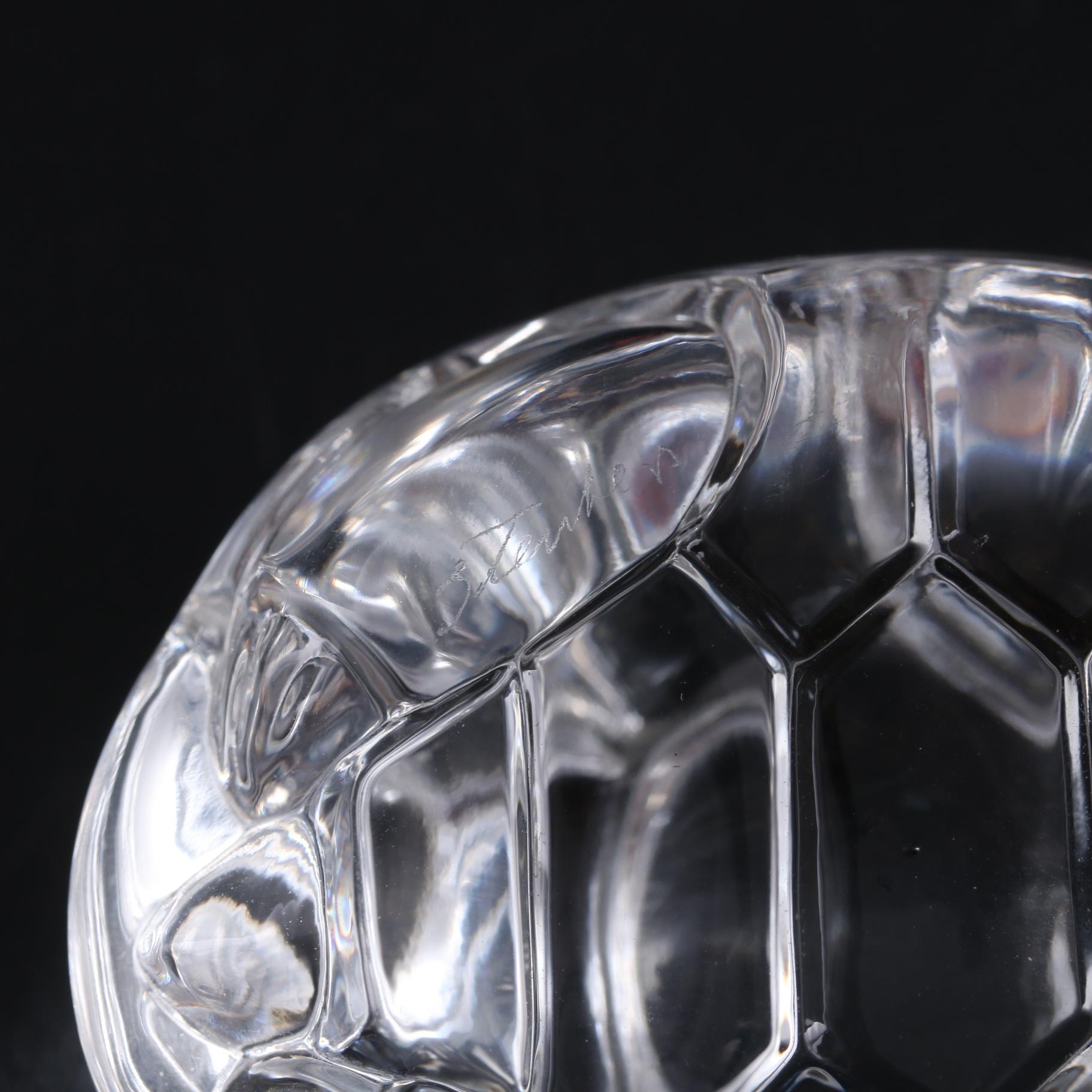 Steuben Art Glass Turtle Hand Cooler and Figurine Designed by Lloyd D. Atkins