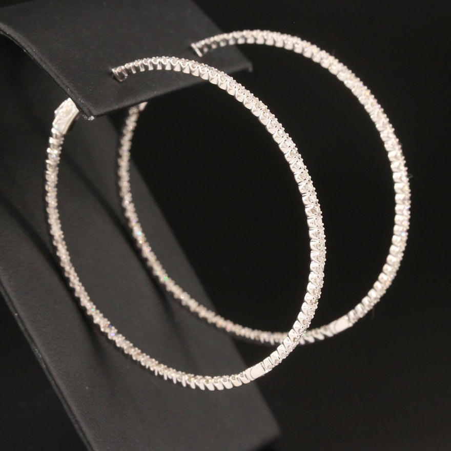 14K 3.12 CTW Diamond Inside-Out Hoops Earrings
