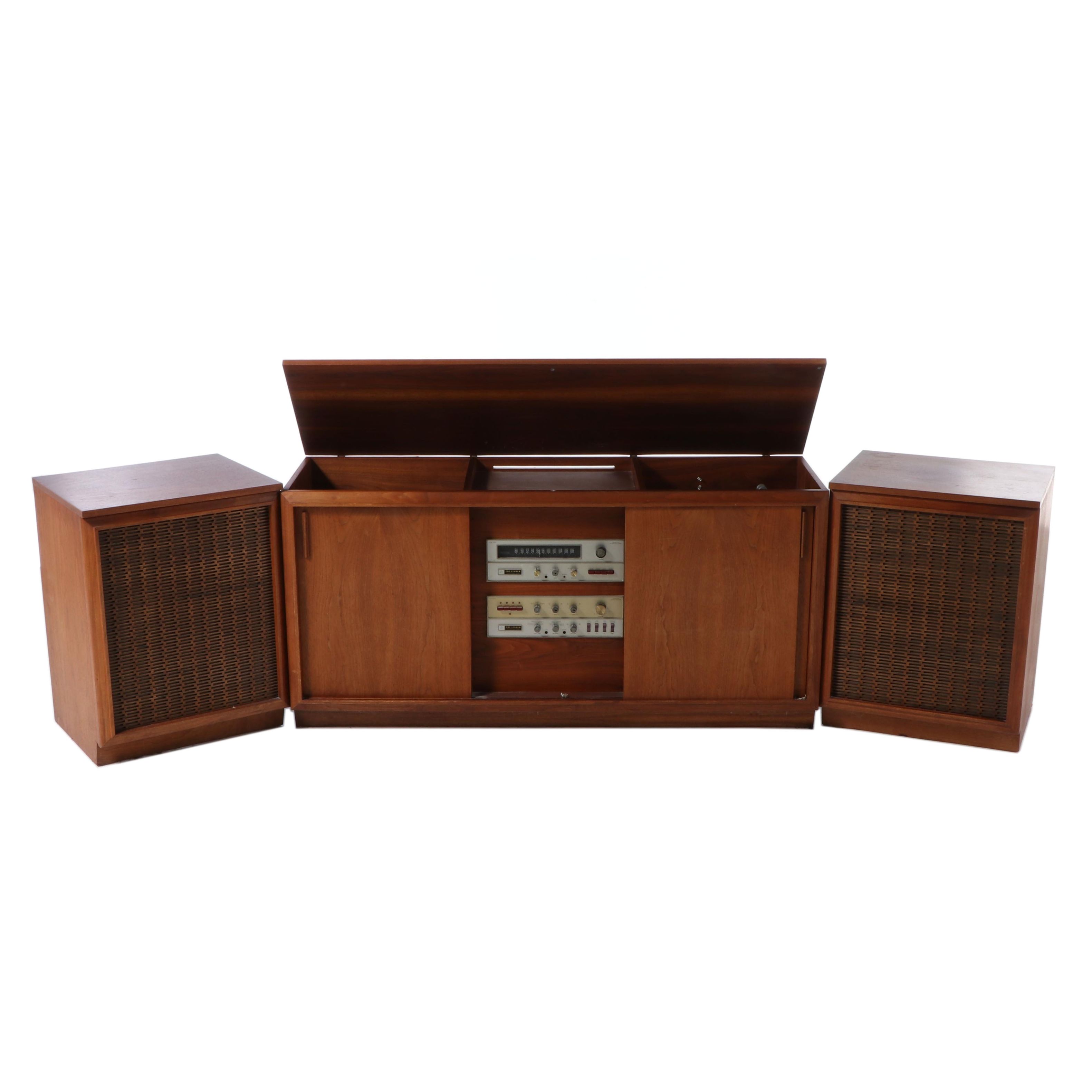 Fisher Stereo with JBL Speakers in Teak Danish Modern Cabinets