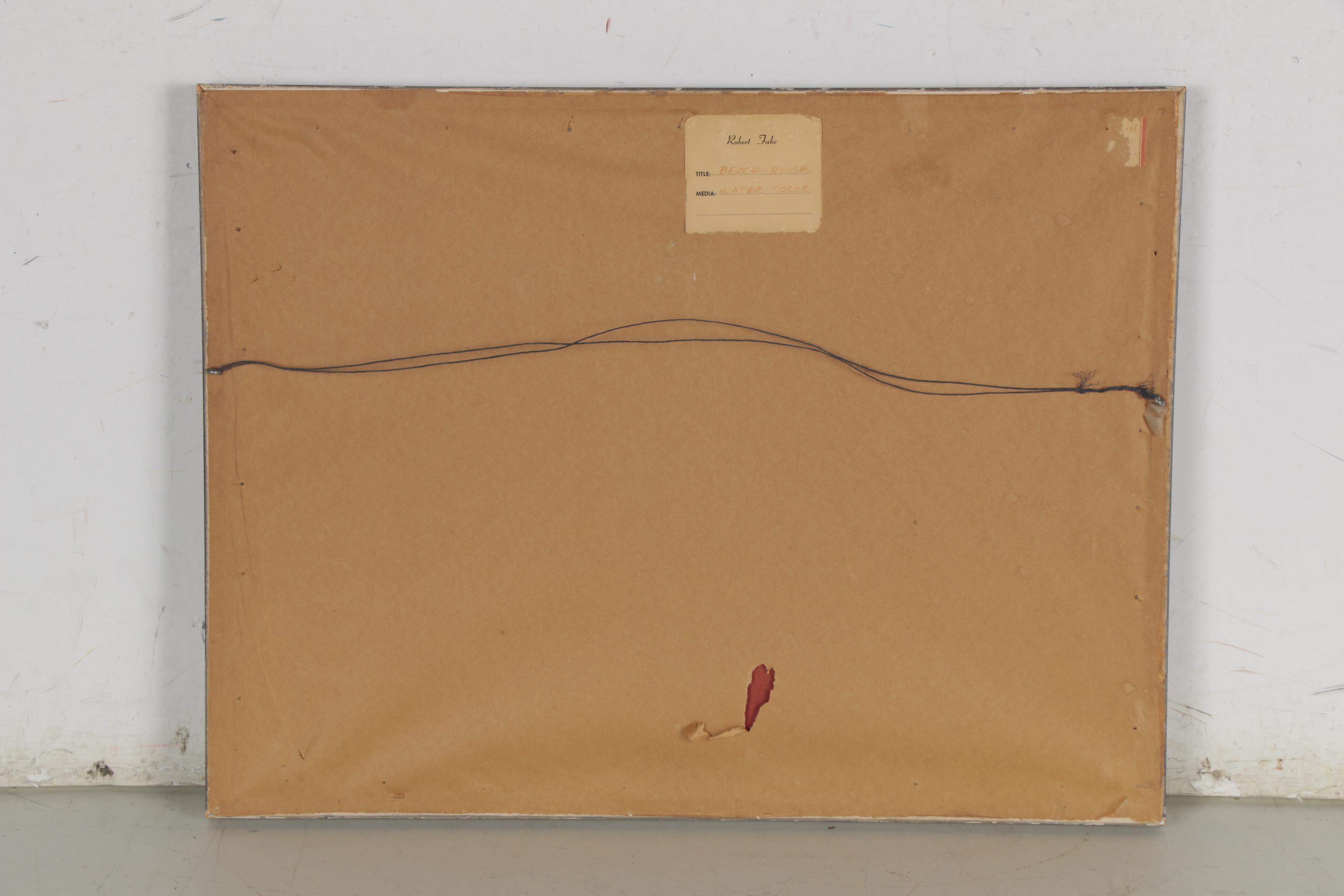 Robert Fabe Watercolor Painting "Beach House," Mid to Late 20th Century