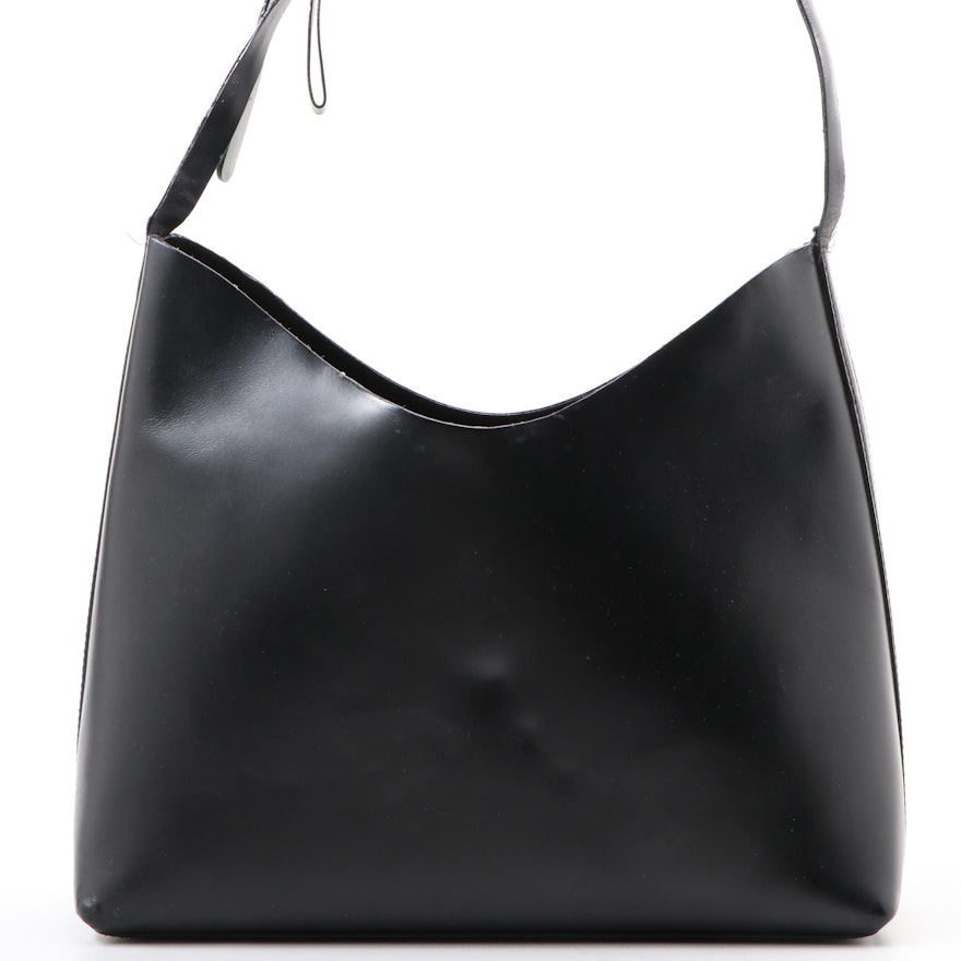 Modified Gucci Hobo Bag with Zipper Pouch in Black Calfskin Leather