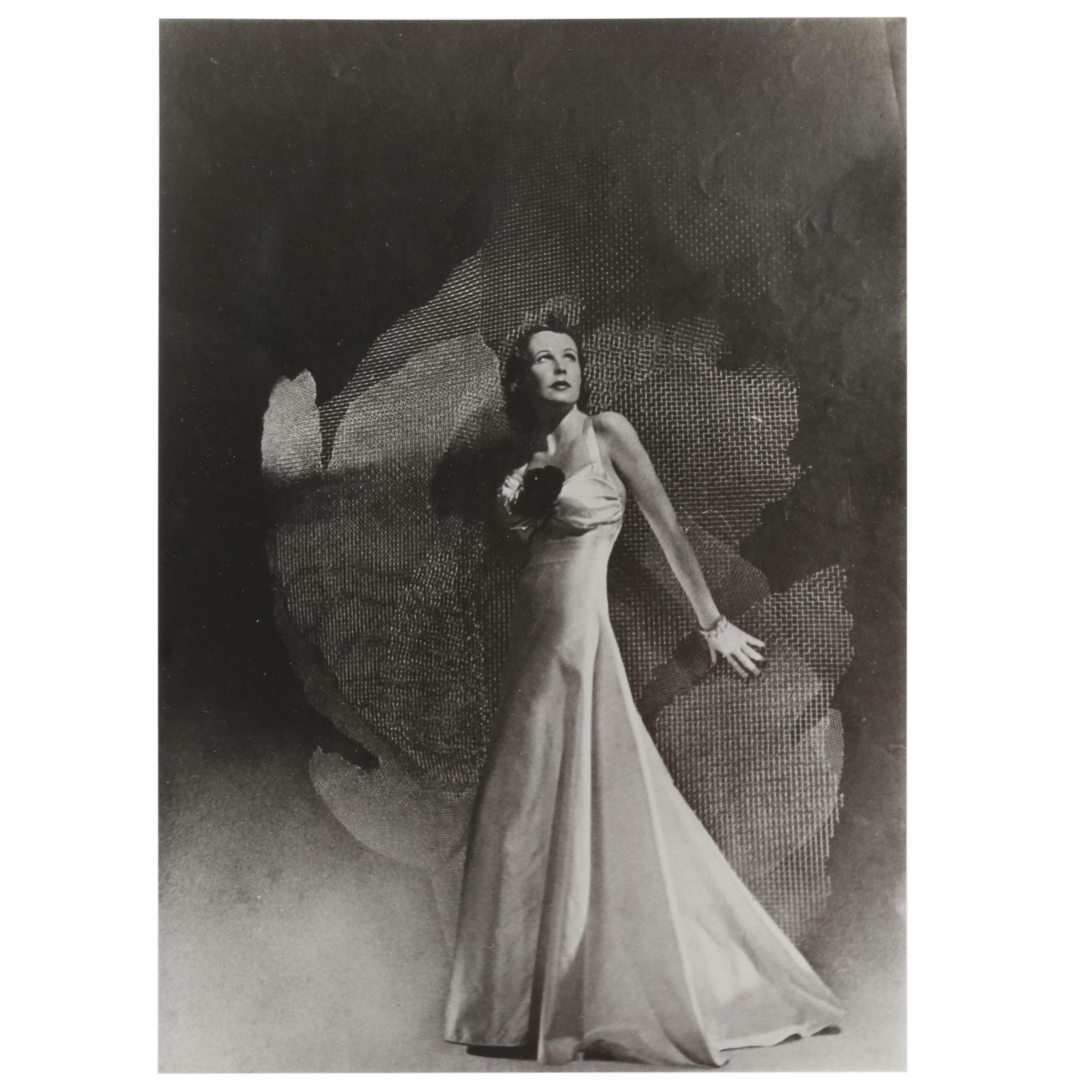 George Platt Lynes Reprinted Silver Gelatin Photograph of Woman in Gown