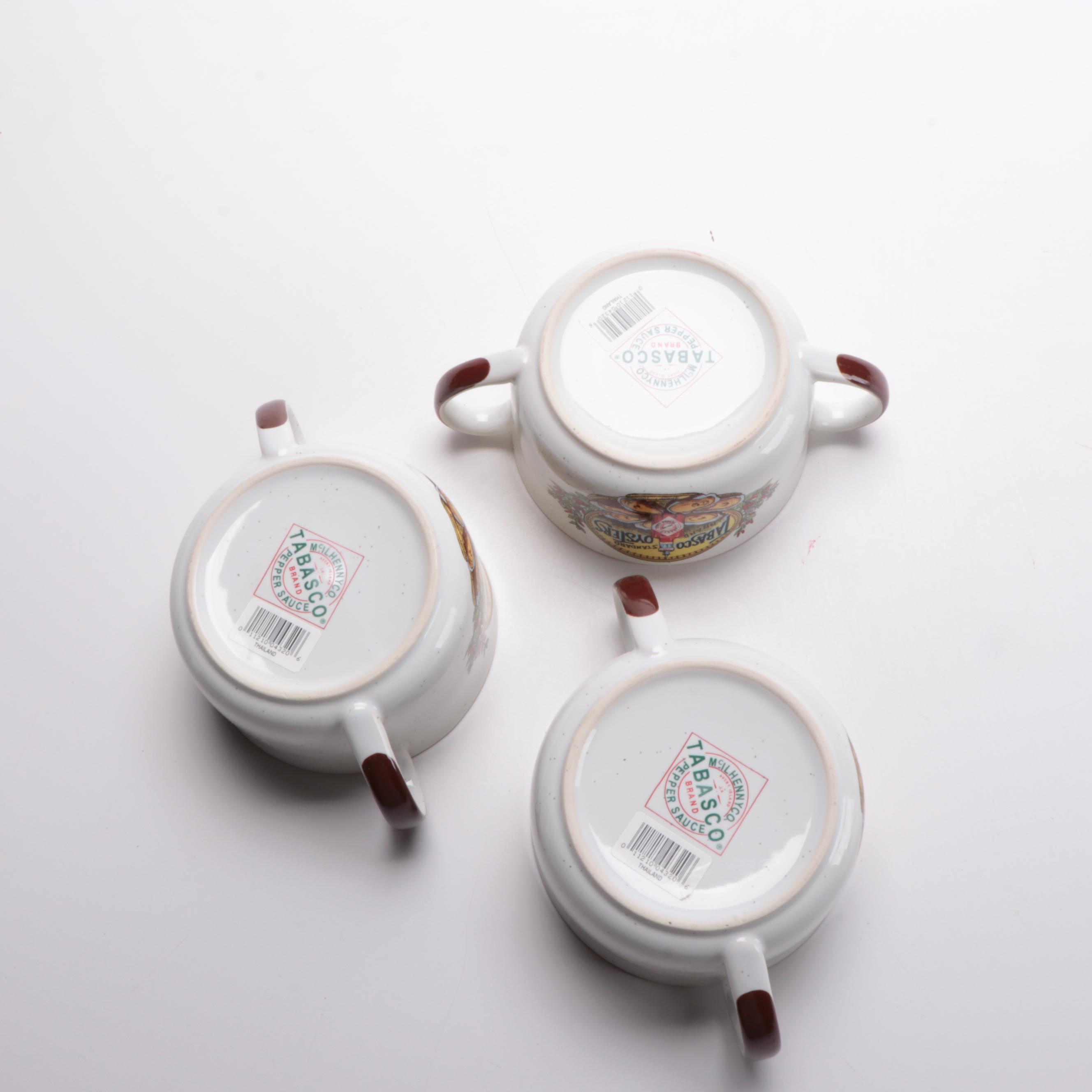 Tabasco Brand Double Handle Ceramic Soup Bowls