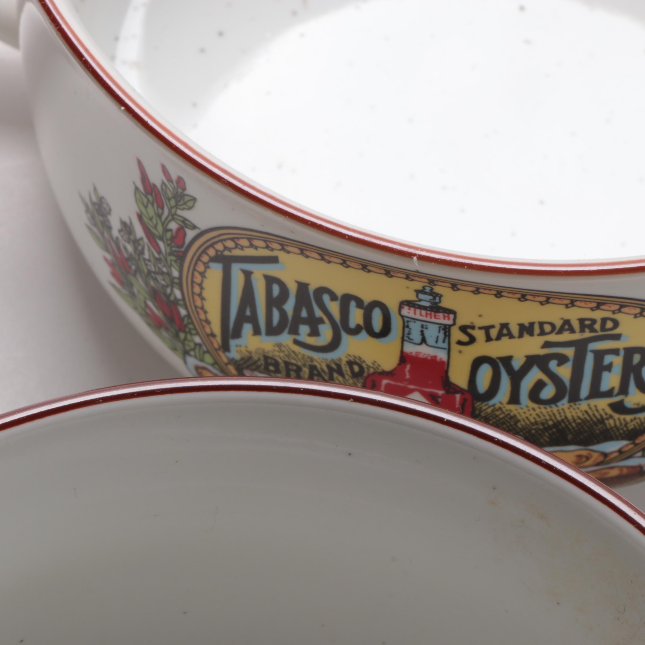 Tabasco Brand Double Handle Ceramic Soup Bowls