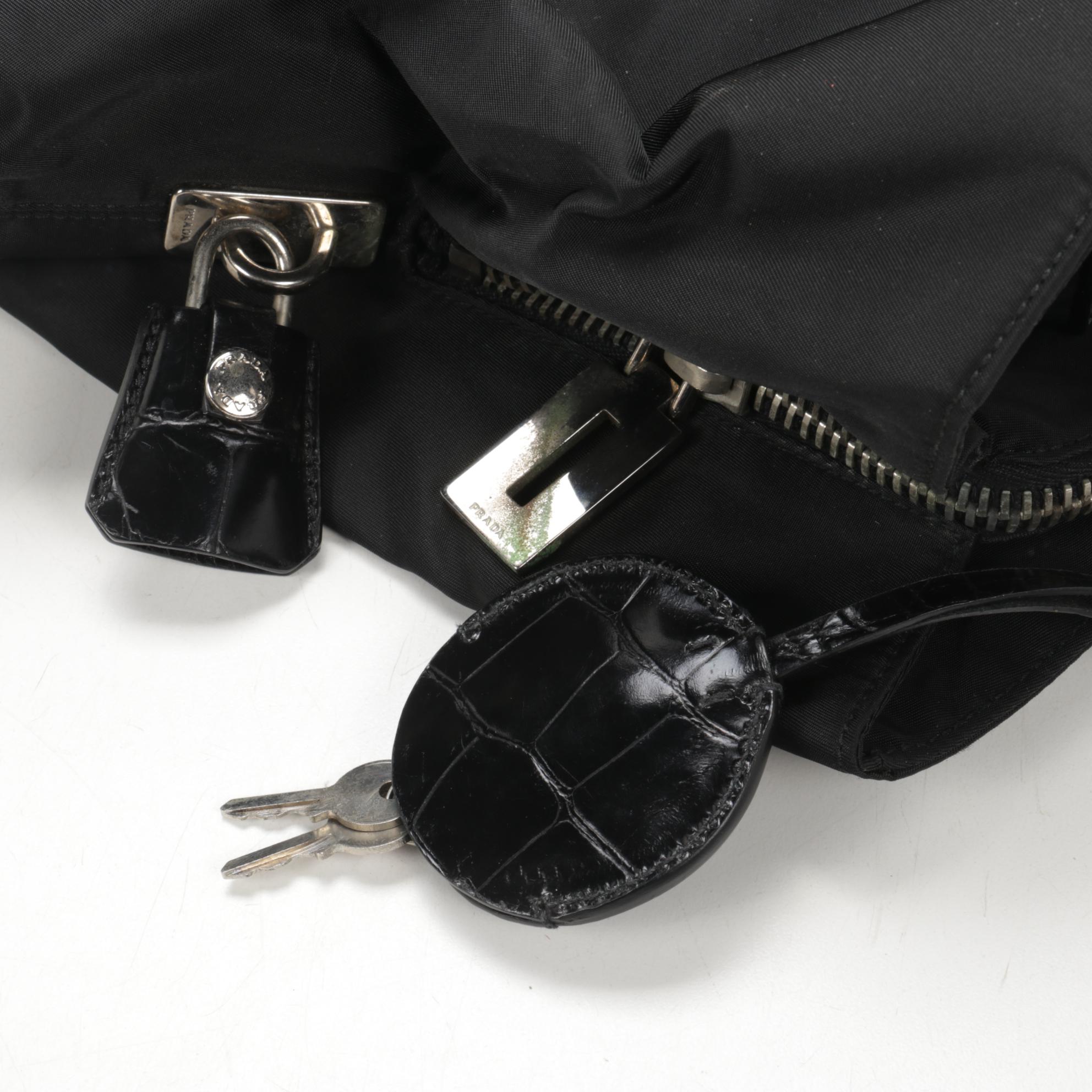 Prada Tote in Black Tessuto Nylon and St. Cocco Leather