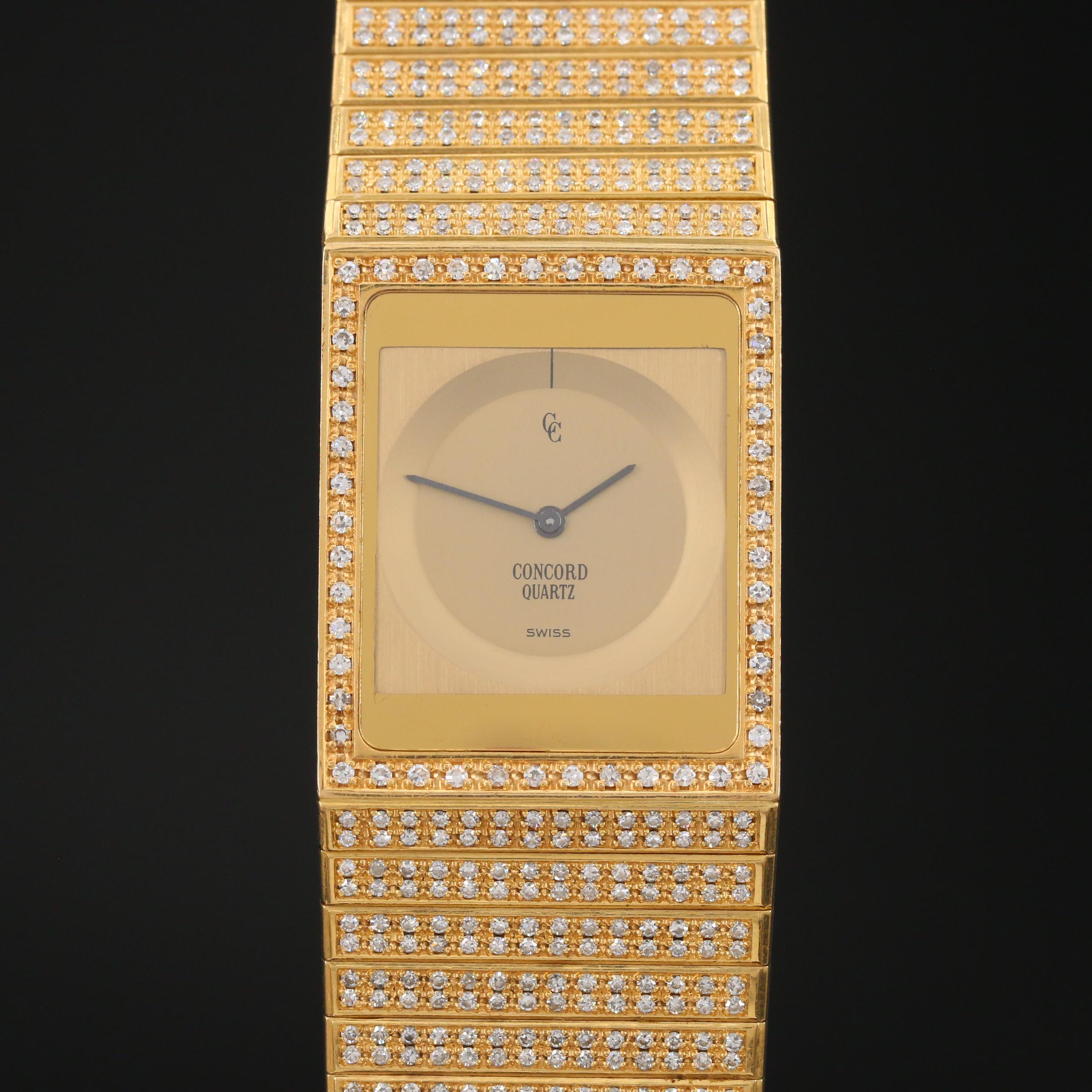 Vintage Concord Delirium 6.00 CTW Diamond and 18K Gold Quartz Watch