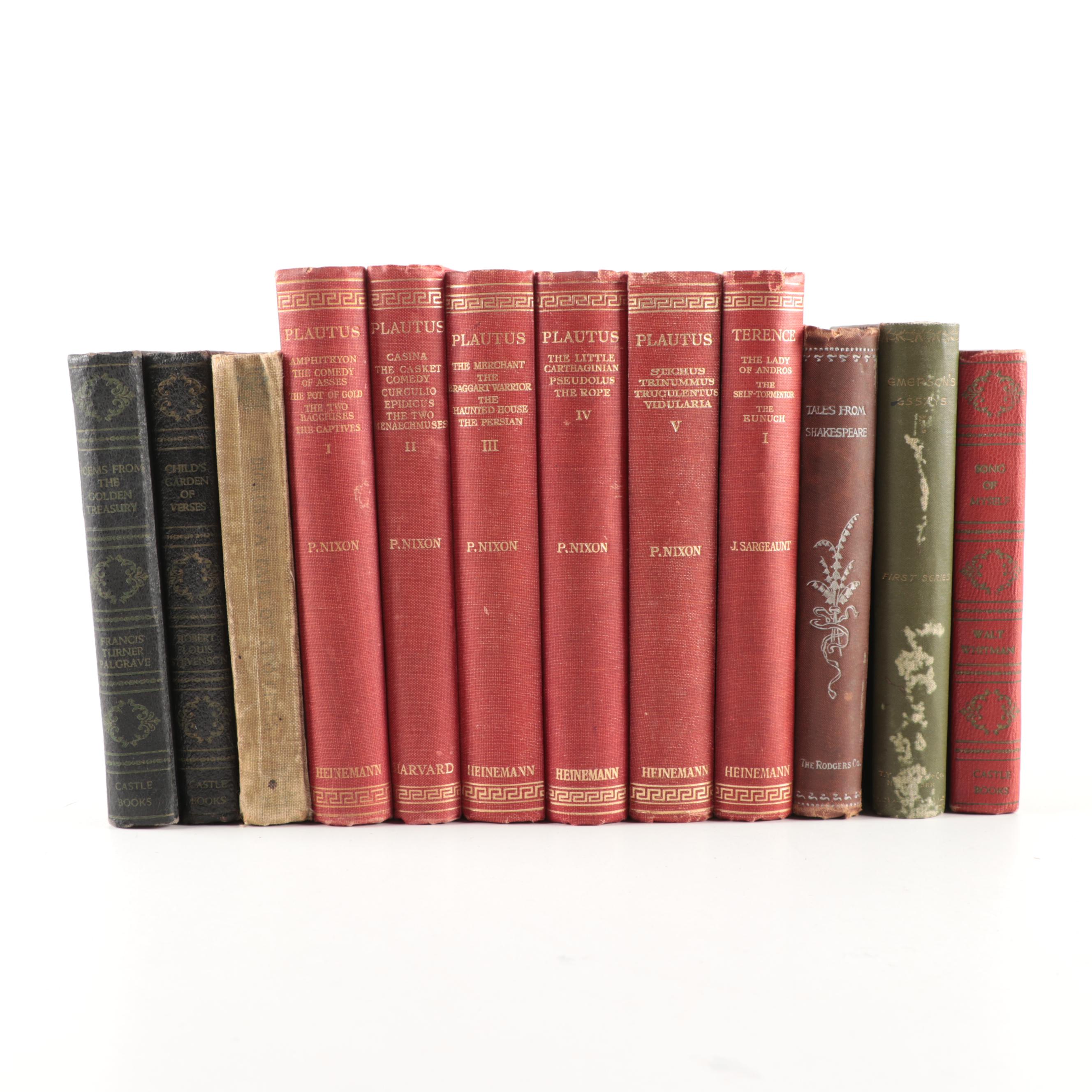 "Plautus" Complete Five-Volume Set with "Child's Garden of Verses" and More