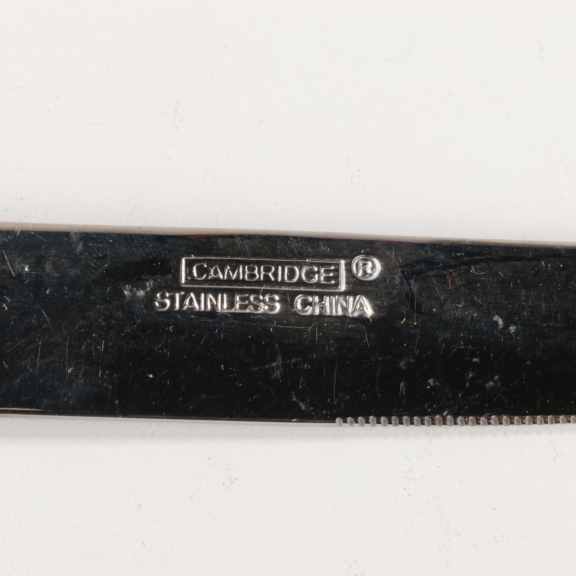 Cambridge "Bamboo" Flatware and Porcelain Lidded Pot with Ecclesiastical Crest