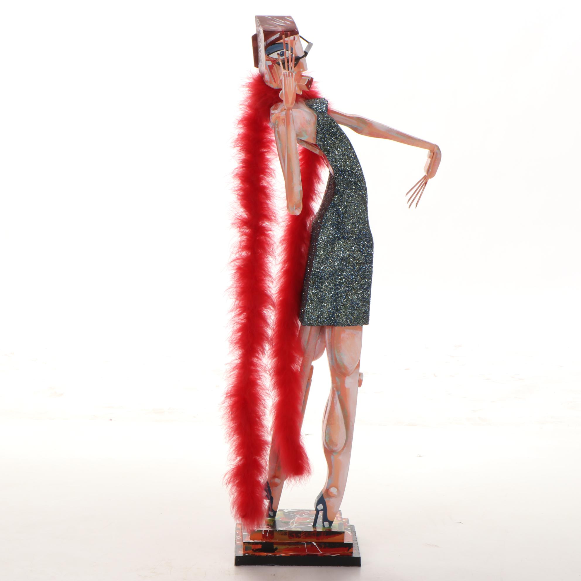 Joe Derr Mixed Media Sculpture of Fashionista