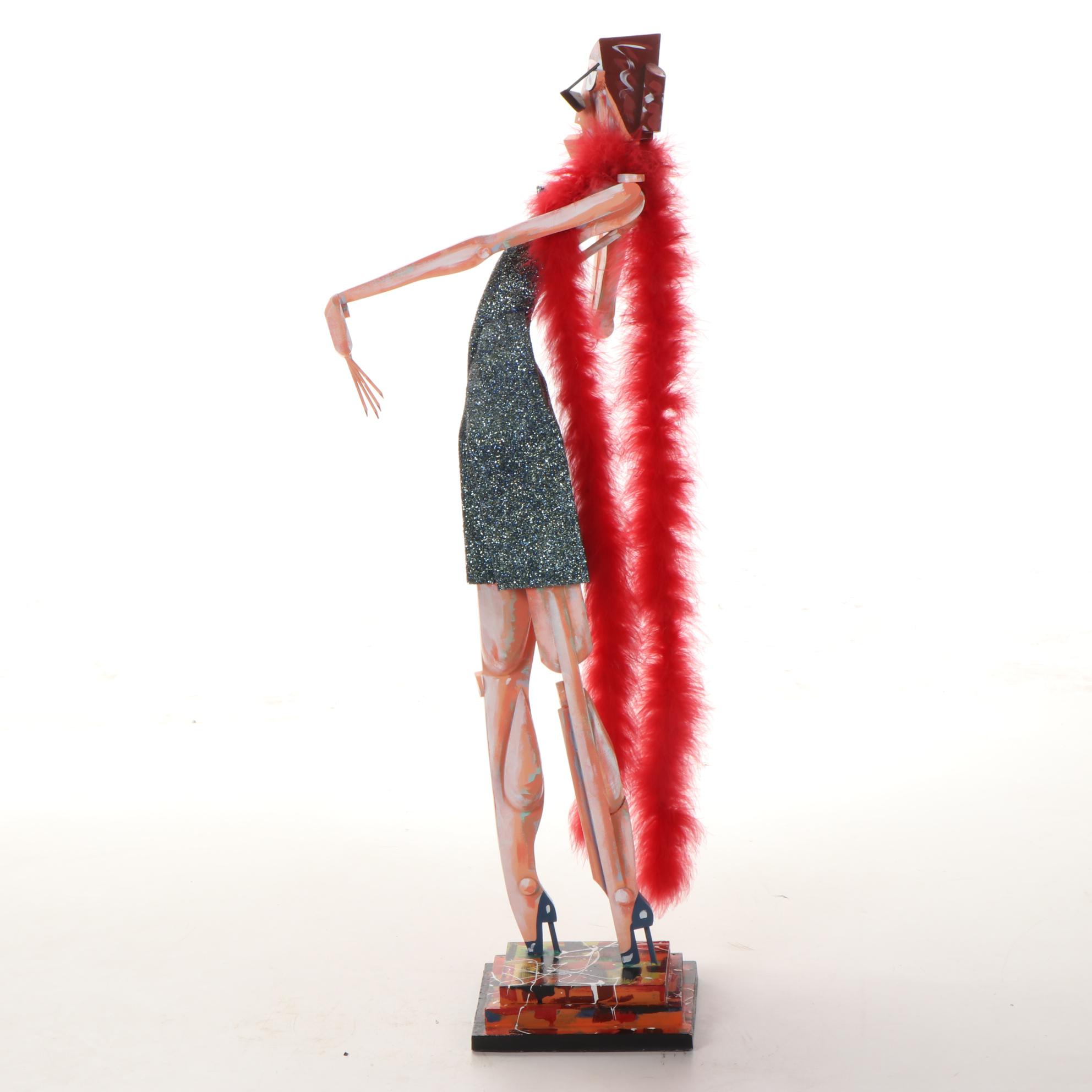 Joe Derr Mixed Media Sculpture of Fashionista